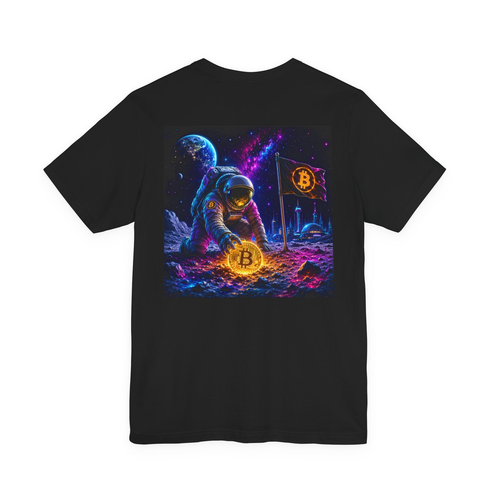 Futuristic Astronaut Bitcoin Mining Tee | Bella Canvas 3001