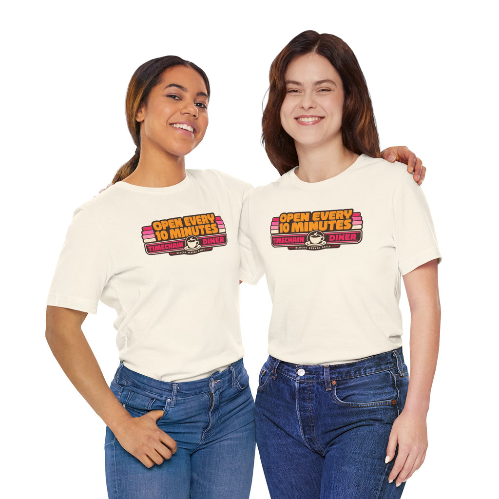 Incognito Open Every 10 Minutes Timechain Diner Tee | Retro Coffee T-Shirt | Bella Canvas 3001