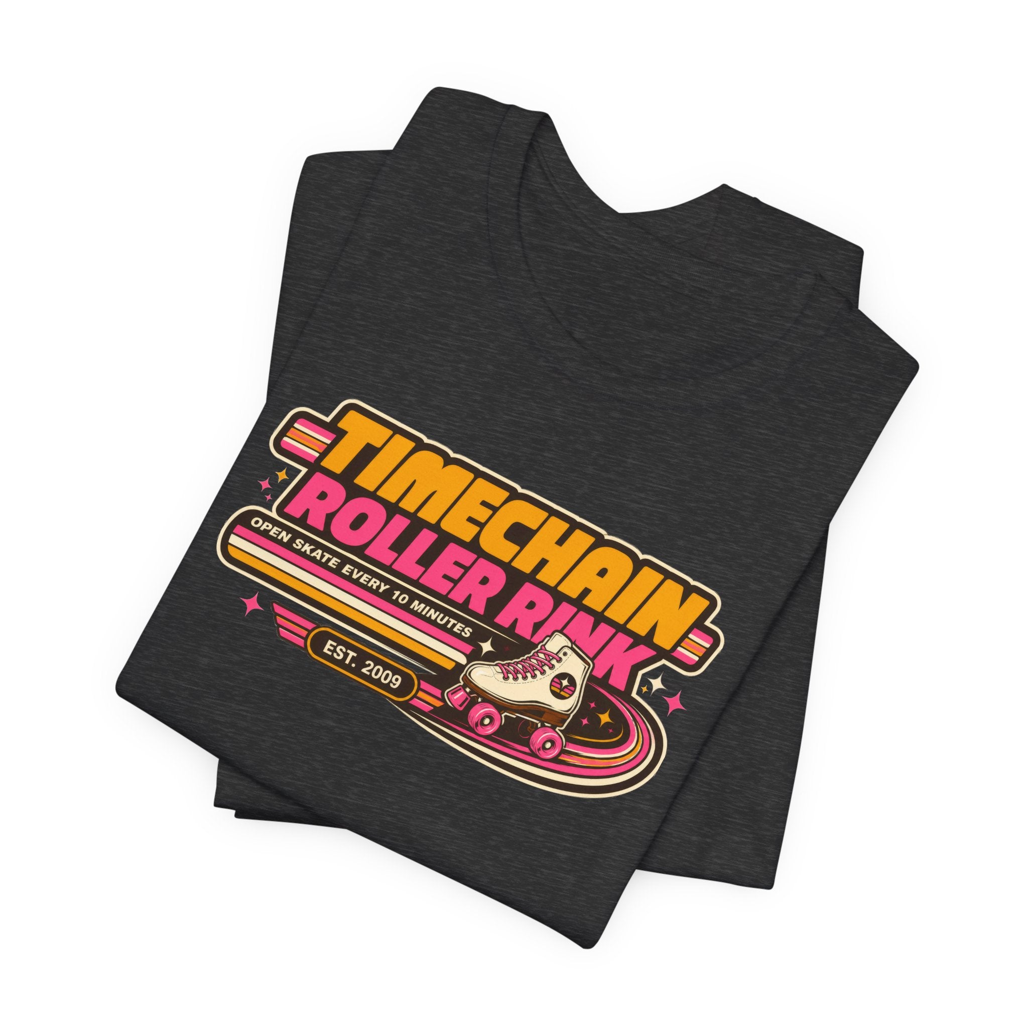 Incognito Timechain Roller Rink graphic tee | Retro roller skate design | Bella Canvas 3001