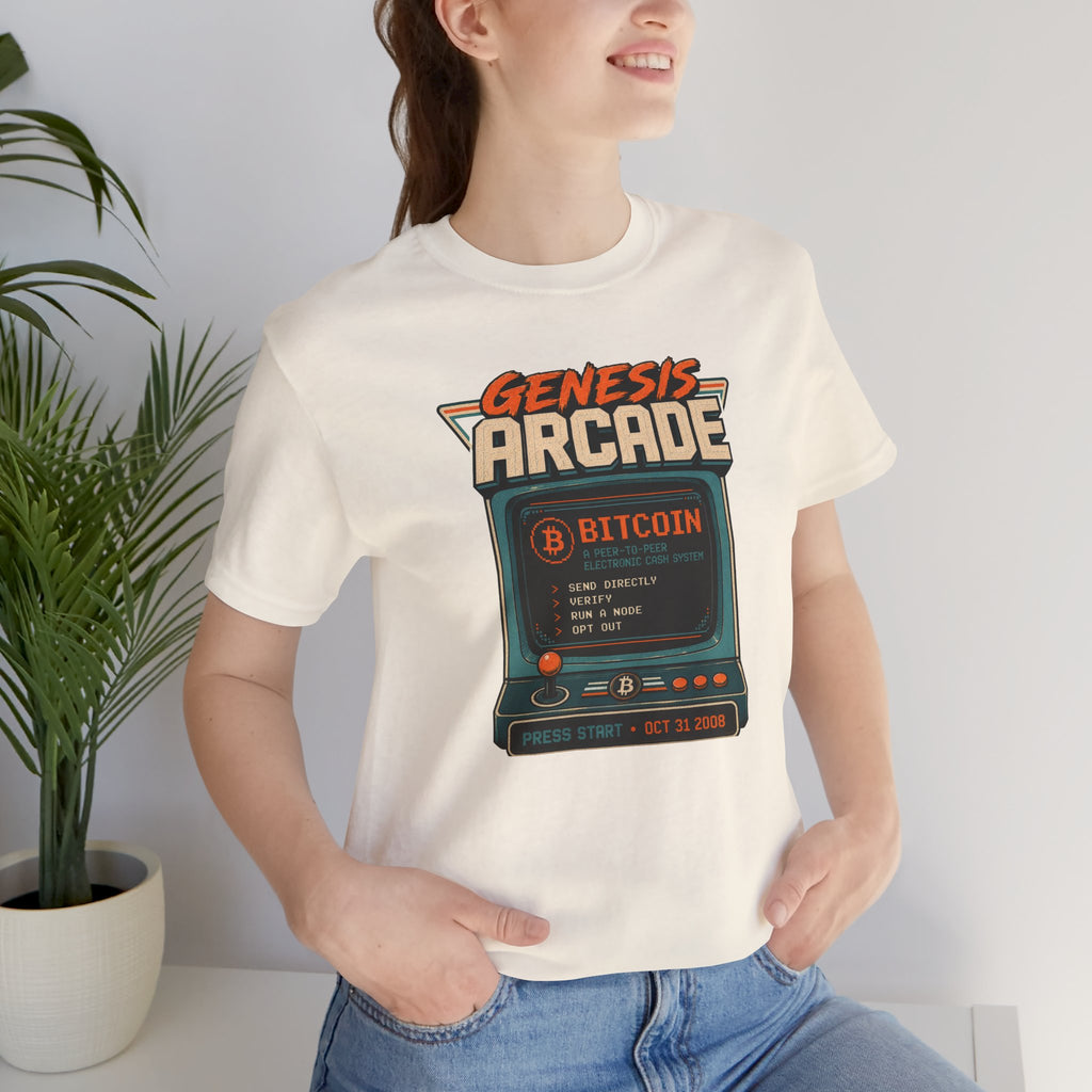 Bitcoin Genesis Block Retro Arcade T-Shirt | Bella Canvas 3001