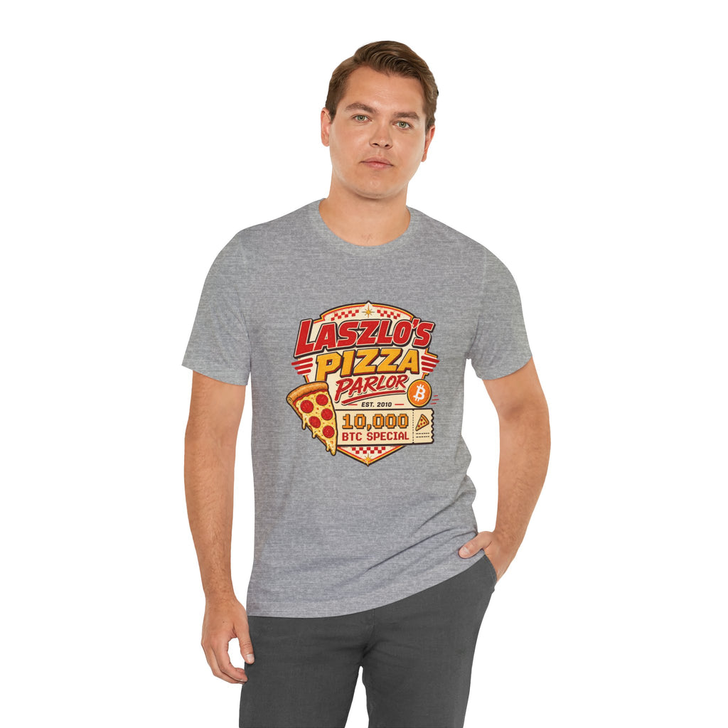 Laszlo's Pizza Parlor 10,000 Bitcoin Pizza Day Tee | Bella Canvas 3001
