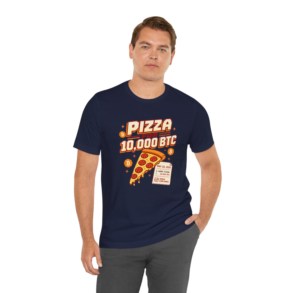 Pizza for 10,000 BTC T-Shirt | Bitcoin Pizza Day Tee | Bella Canvas 3001