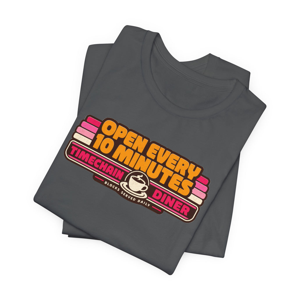 Incognito Open Every 10 Minutes Timechain Diner Tee | Retro Coffee T-Shirt | Bella Canvas 3001