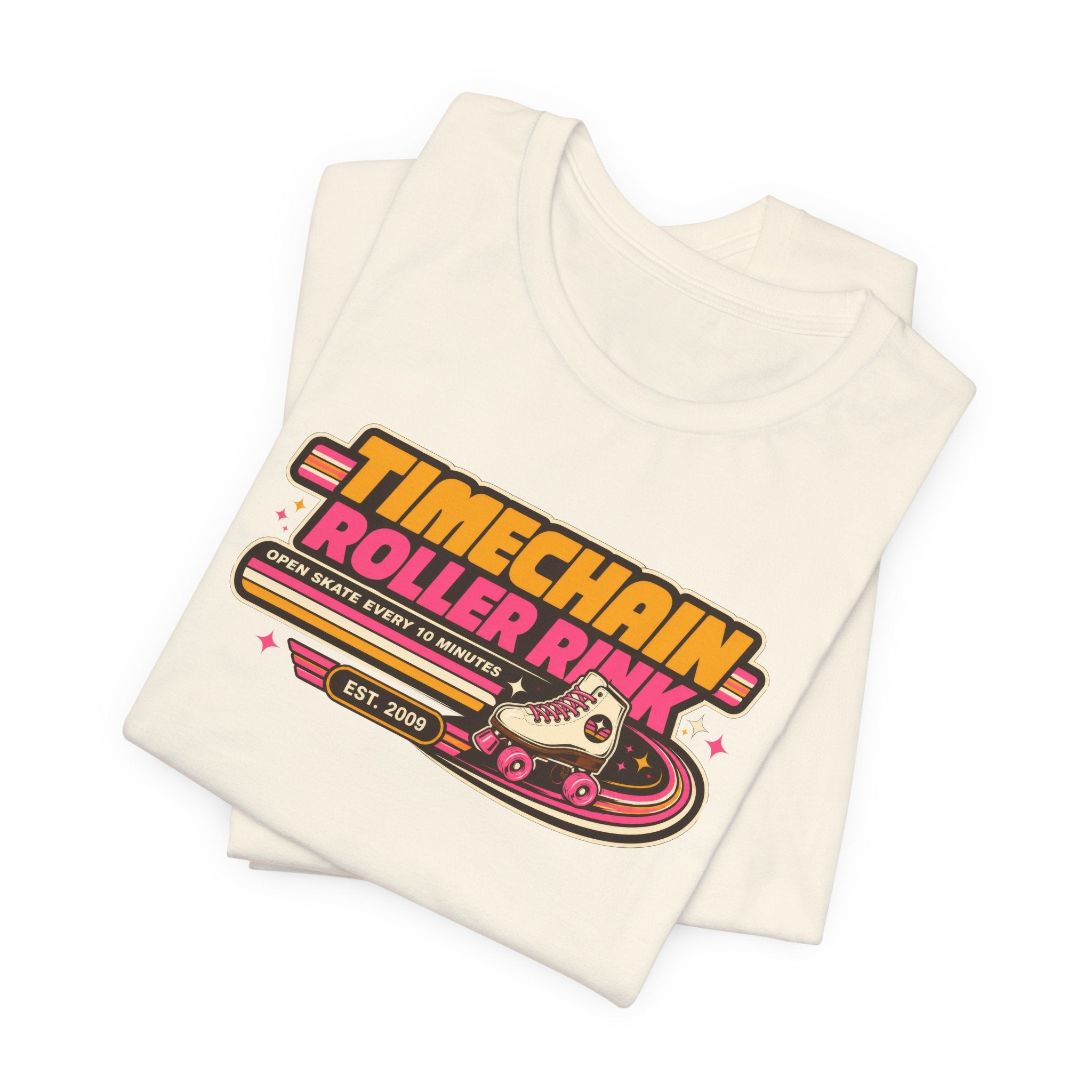Incognito Timechain Roller Rink graphic tee | Retro roller skate design | Bella Canvas 3001