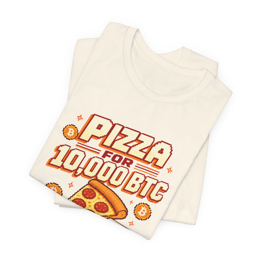 Pizza for 10,000 BTC T-Shirt | Bitcoin Pizza Day Tee | Bella Canvas 3001