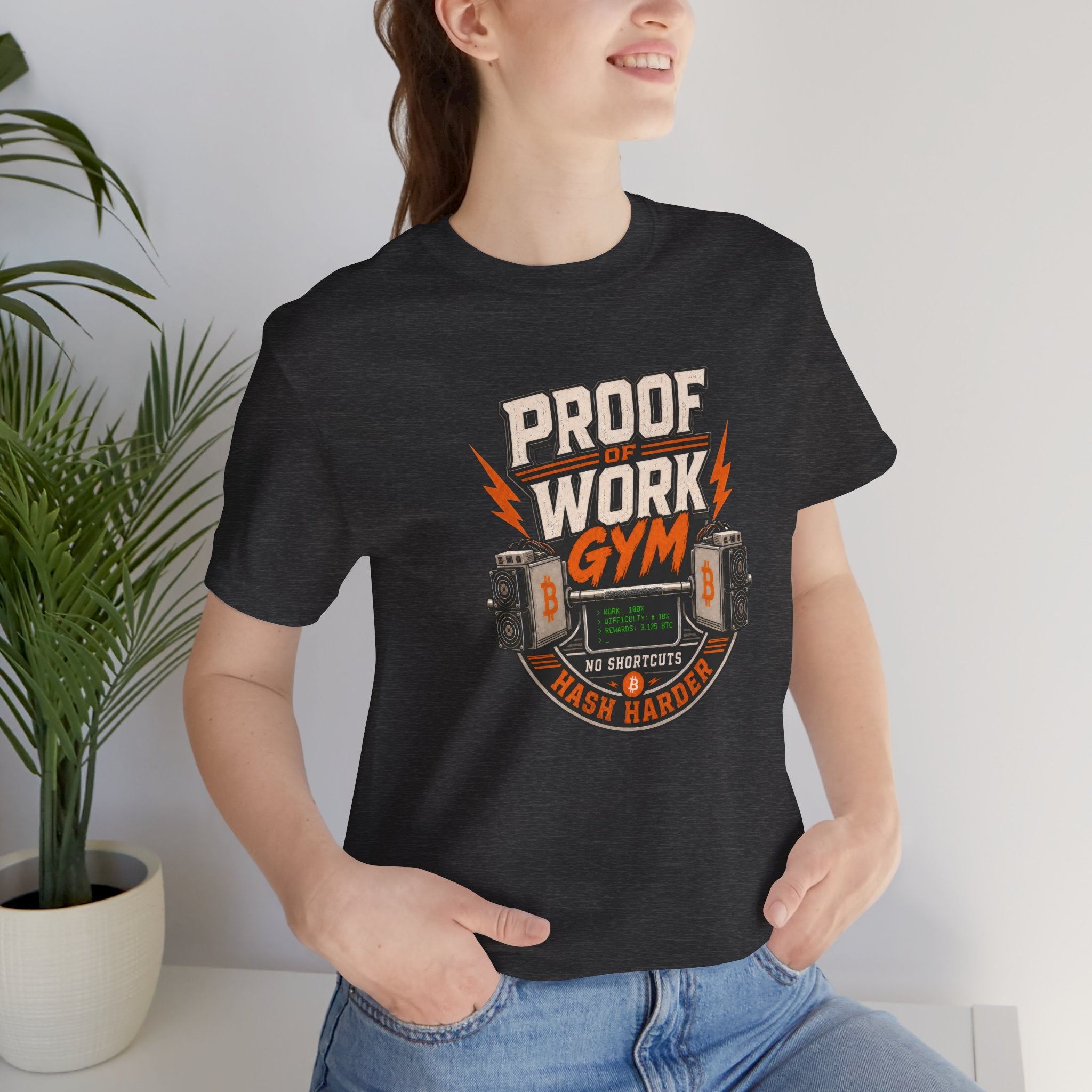 Proof of Work Bitcoin Mining Gym Tee | Bella Canvas 3001