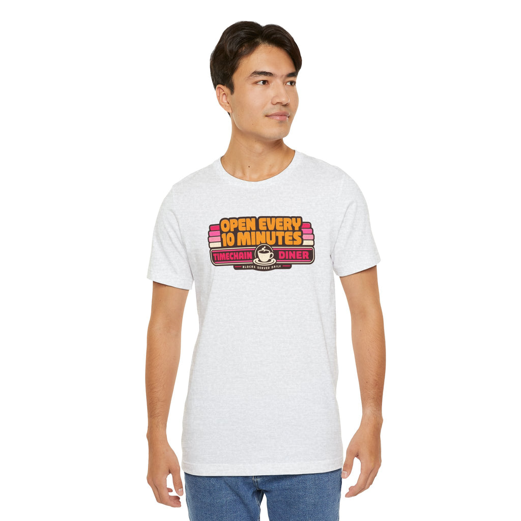 Incognito Open Every 10 Minutes Timechain Diner Tee | Retro Coffee T-Shirt | Bella Canvas 3001