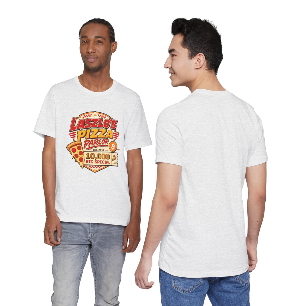 Laszlo's Pizza Parlor 10,000 Bitcoin Pizza Day Tee | Bella Canvas 3001