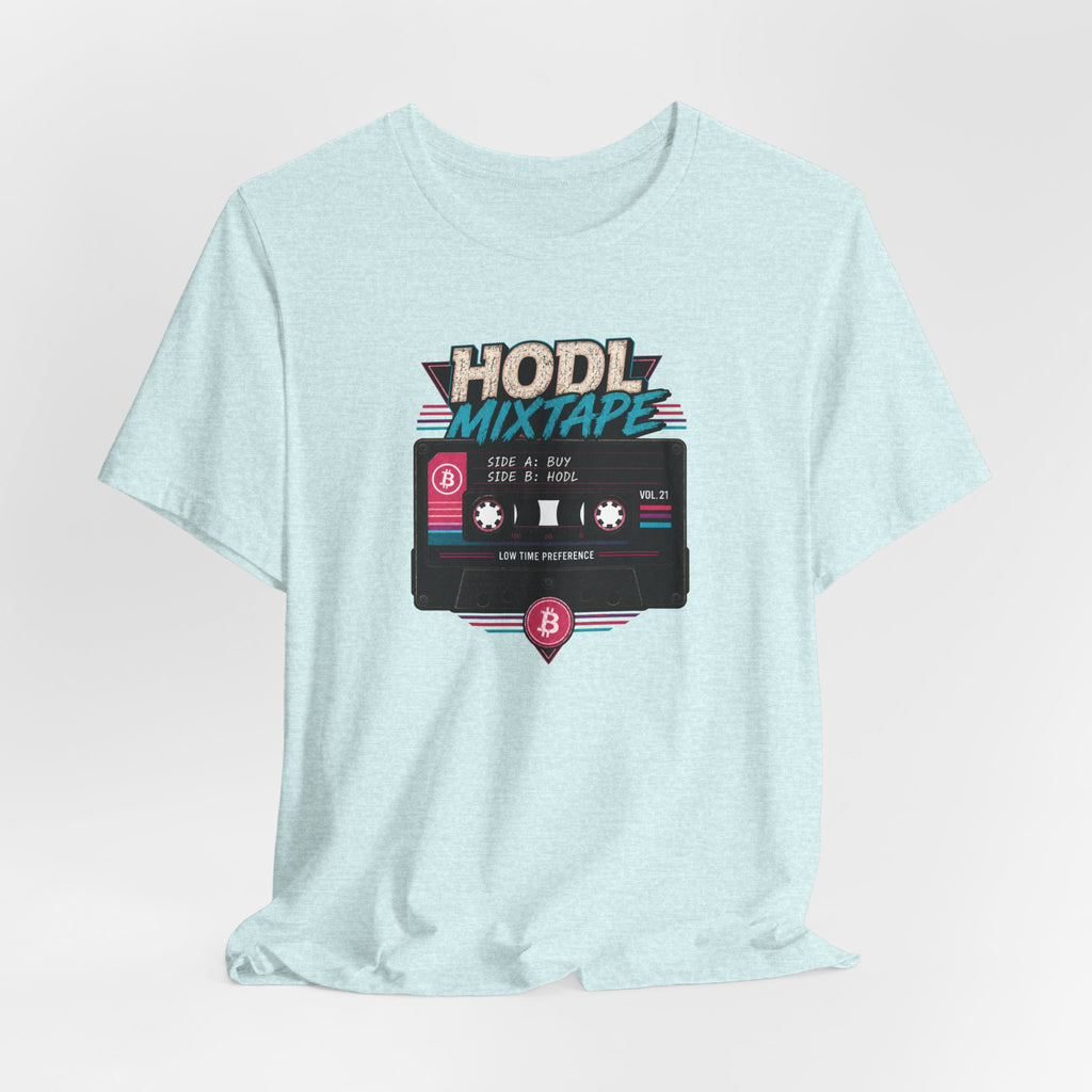 HODL Mixtape Cassette T-Shirt | Bitcoin Low Time Preference retro design Tee | Bella Canvas 3001