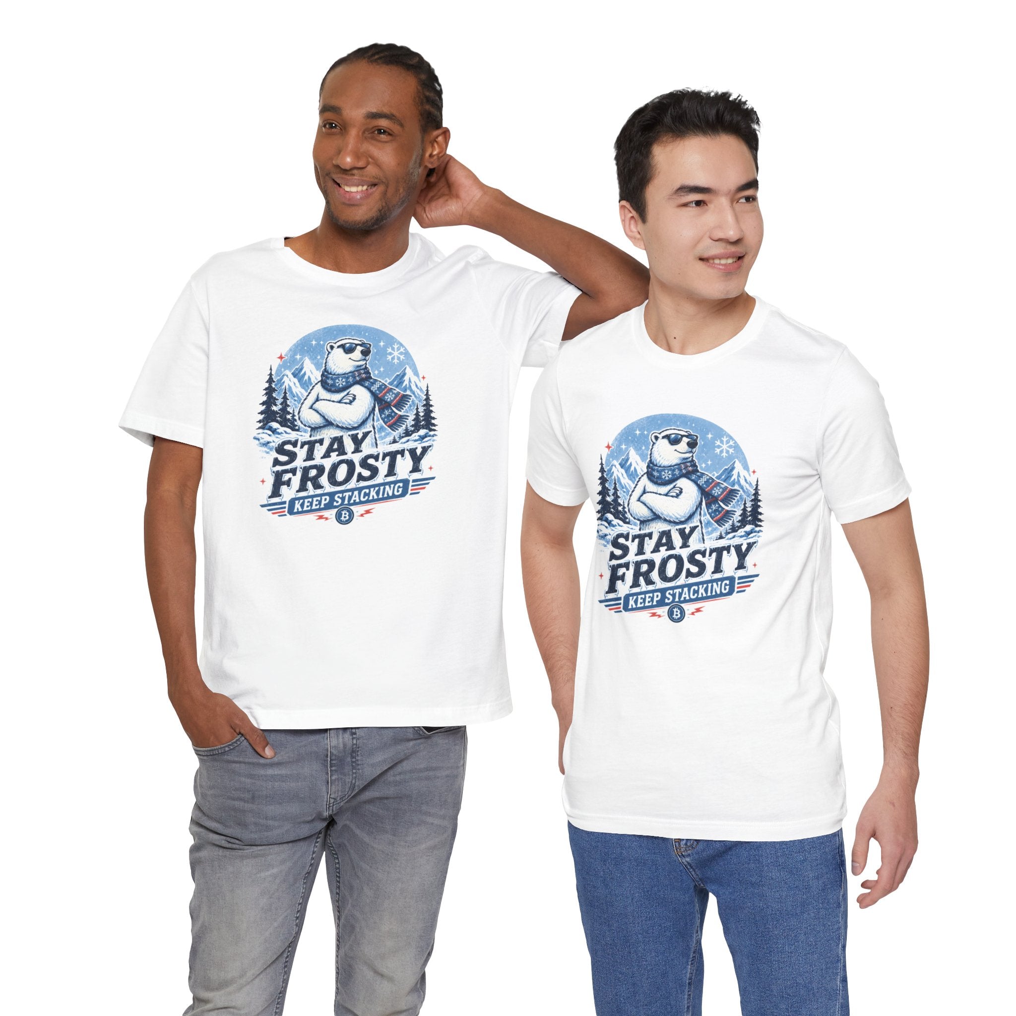 Stay Frosty, Keep Stacking Bitcoin T-Shirt | Bella Canvas 3001