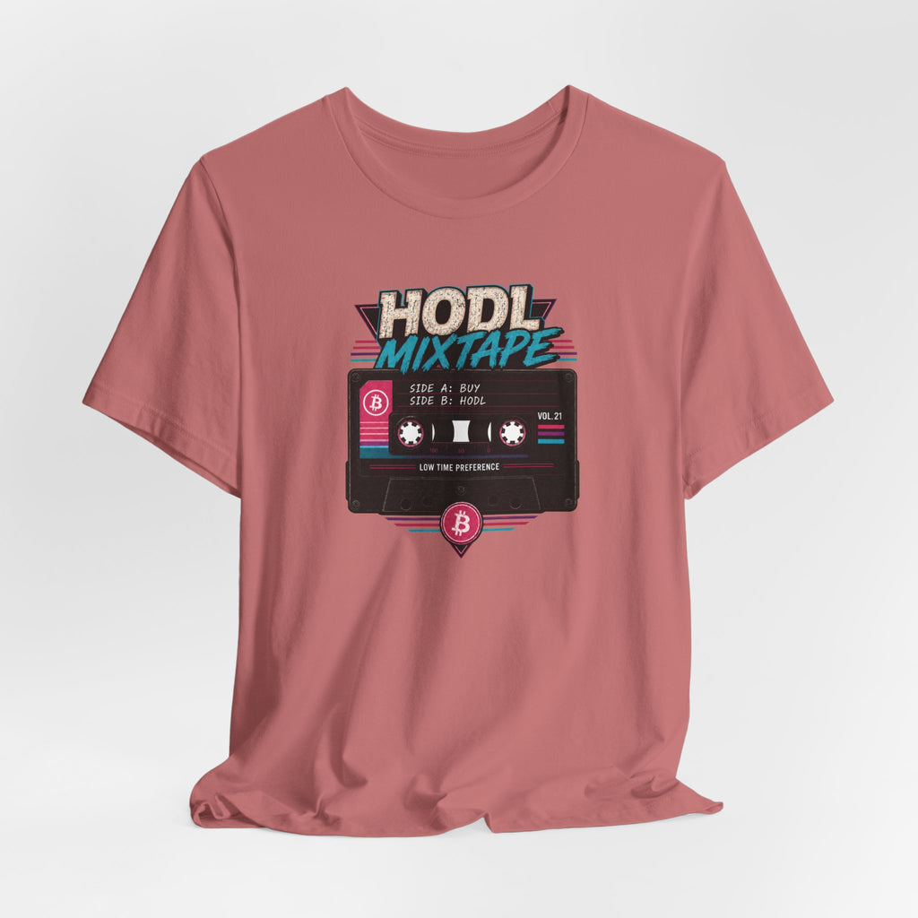 HODL Mixtape Cassette T-Shirt | Bitcoin Low Time Preference retro design Tee | Bella Canvas 3001