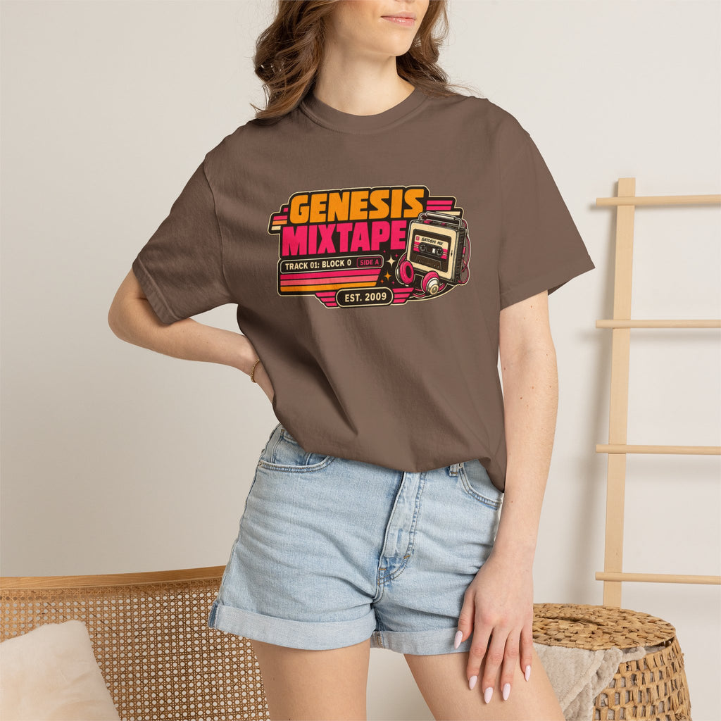Incognito Heavyweight Genesis Mixtape Retro Cassette T-Shirt | Vintage Music Tee | Comfort Colors 1717