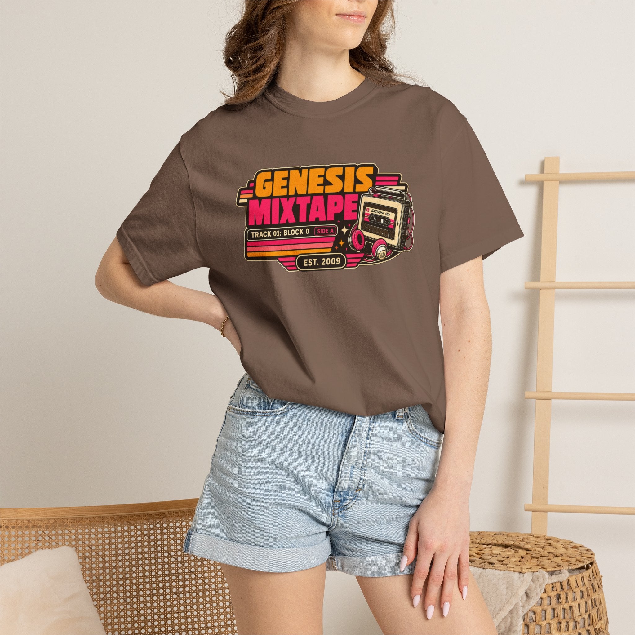 Incognito Heavyweight Genesis Mixtape Retro Cassette T-Shirt | Vintage Music Tee | Comfort Colors 1717