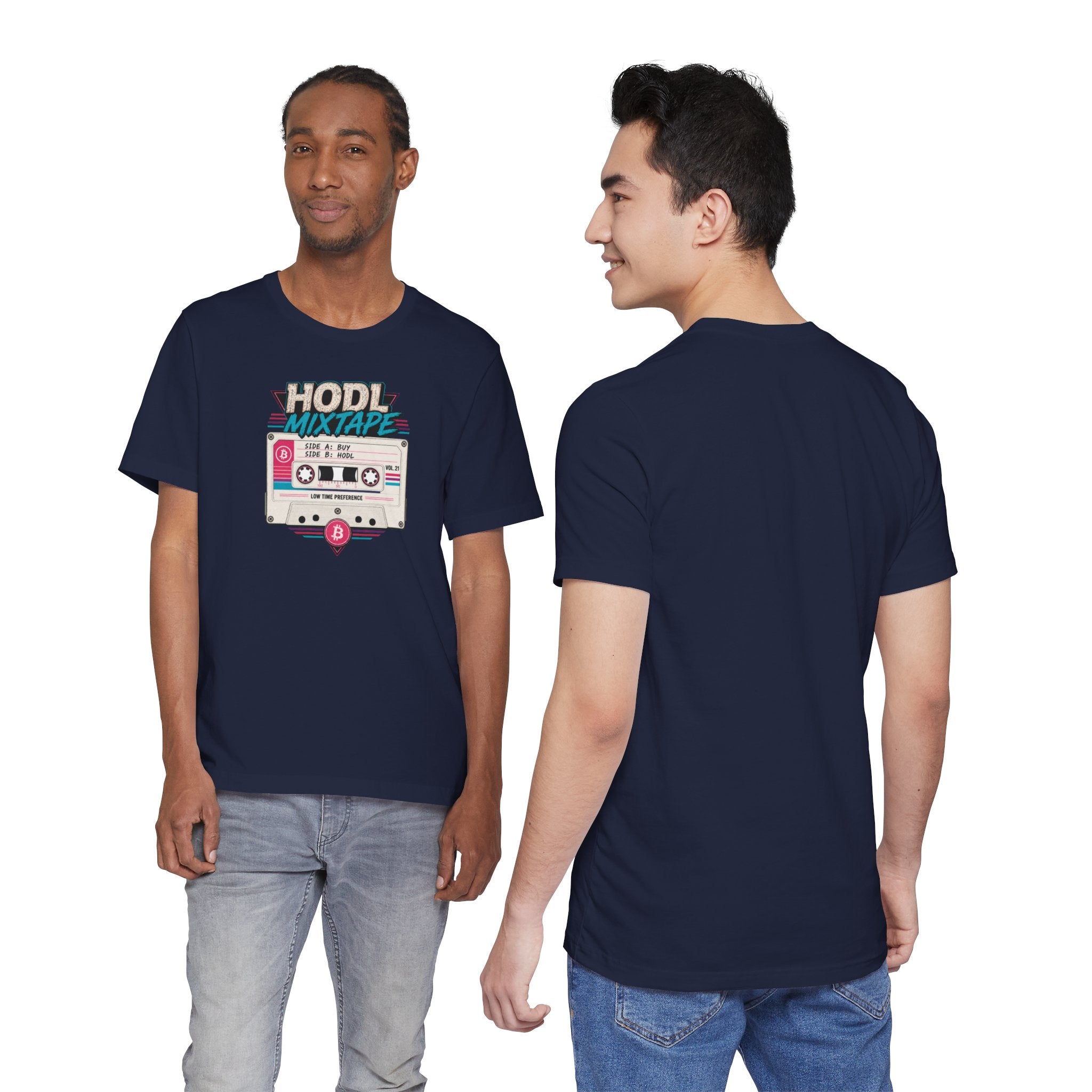 HODL Mixtape Cassette T-Shirt | Bitcoin Low Time Preference retro design Tee | Bella Canvas 3001