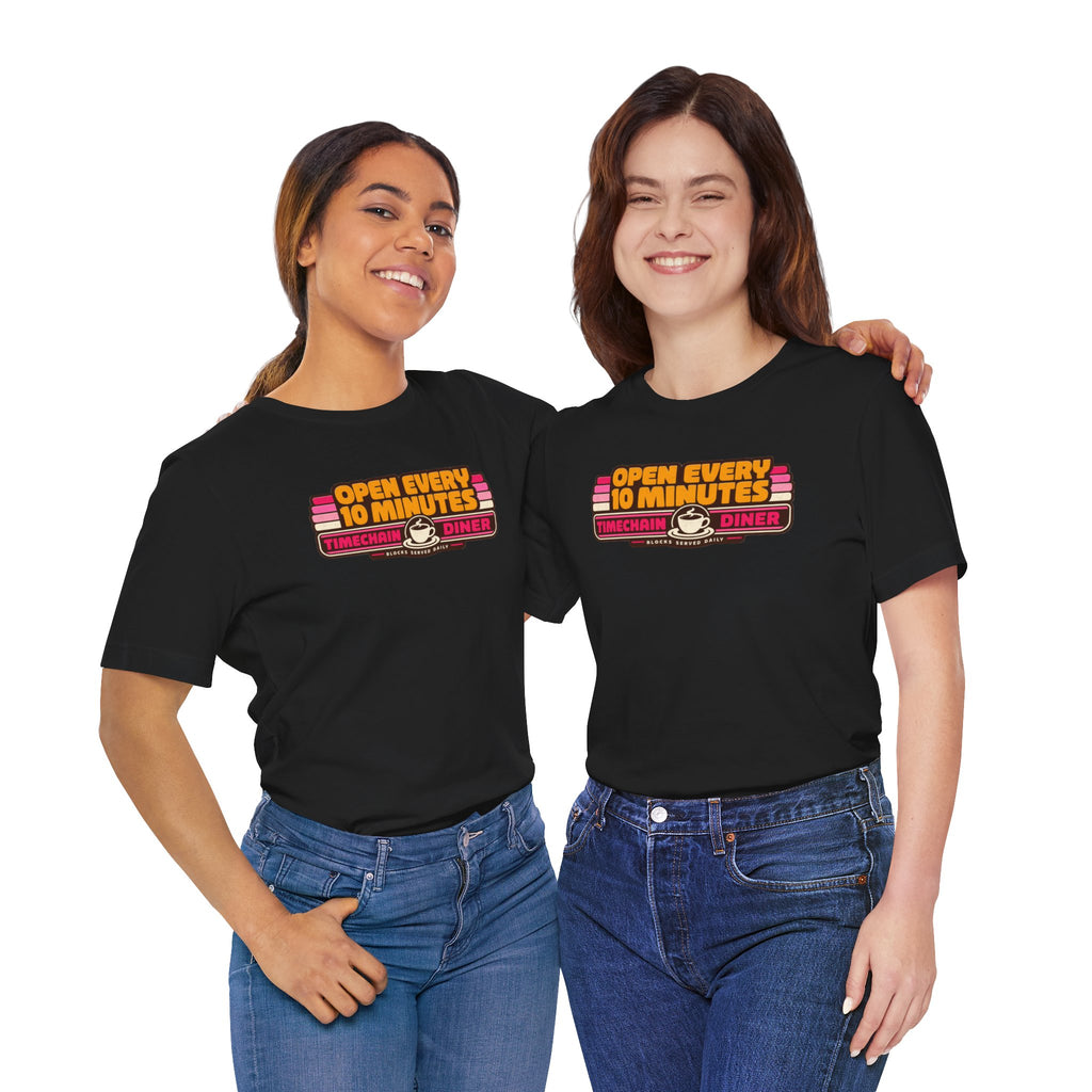 Incognito Open Every 10 Minutes Timechain Diner Tee | Retro Coffee T-Shirt | Bella Canvas 3001