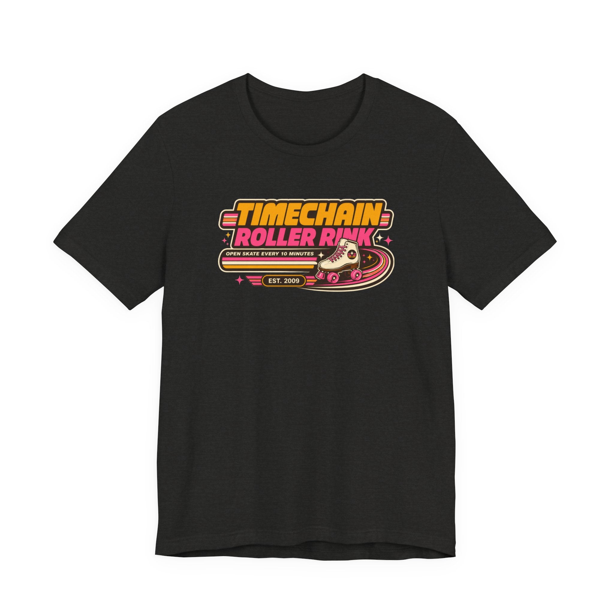 Incognito Timechain Roller Rink Bitcoin graphic tee | Retro roller skate design 