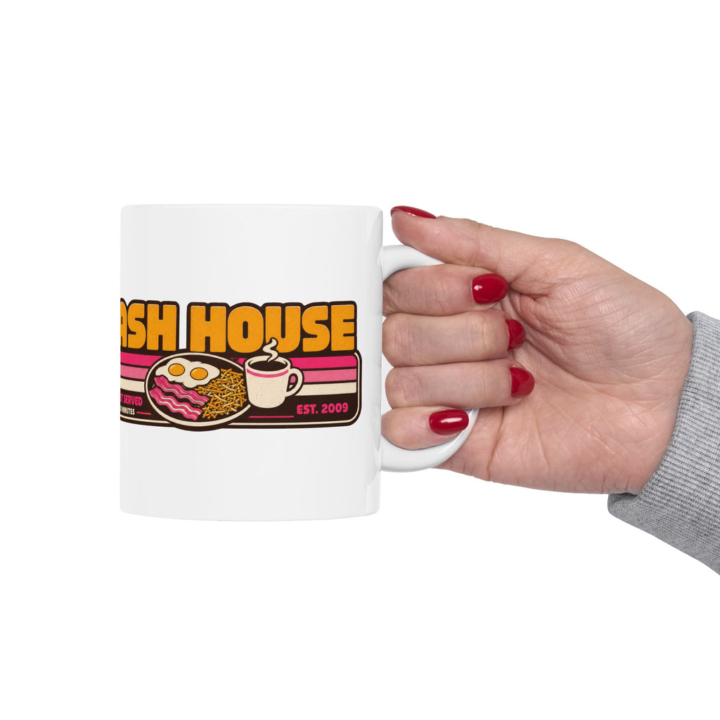 Hash House Retro Breakfast Logo Mug | Breakfast Served Every 10 Minutes | 11oz and 15 oz