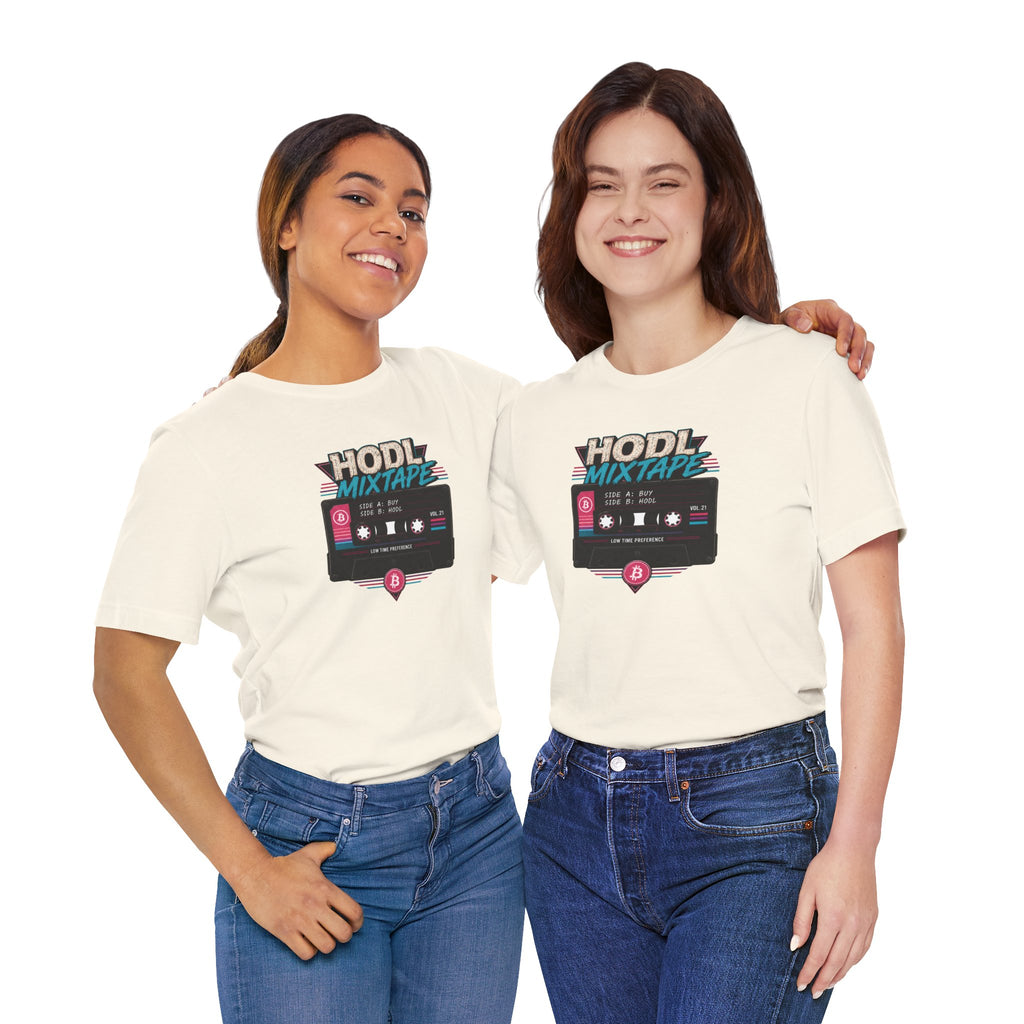 HODL Mixtape Cassette T-Shirt | Bitcoin Low Time Preference retro design Tee | Bella Canvas 3001