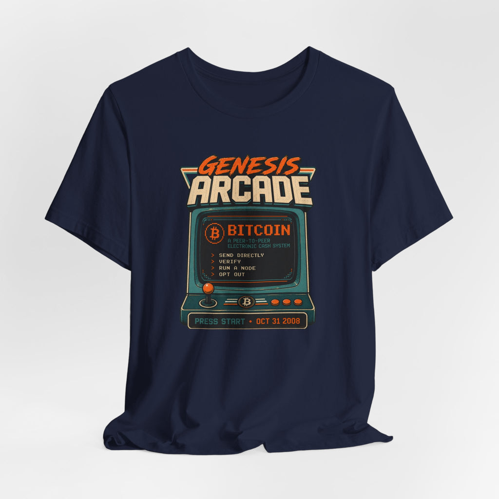Bitcoin Genesis Block Retro Arcade T-Shirt | Bella Canvas 3001