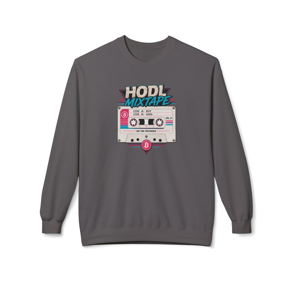 HODL Mixtape cassette design Sweatshirt | Bitcoin retro 80s style | Gildan SF000