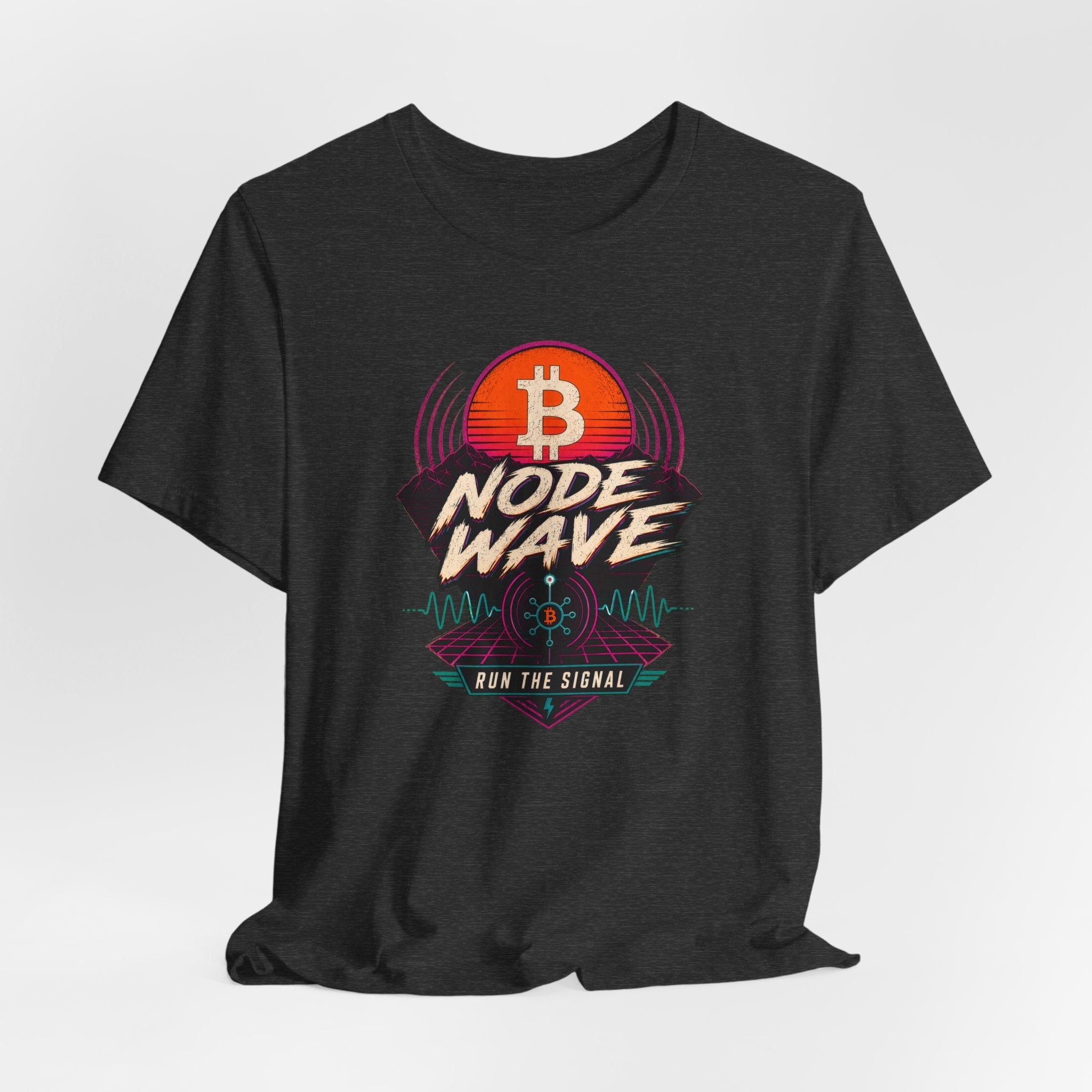 Bitcoin Node Wave "Run the Signal" Retro Tee | Bella Canvas 3001