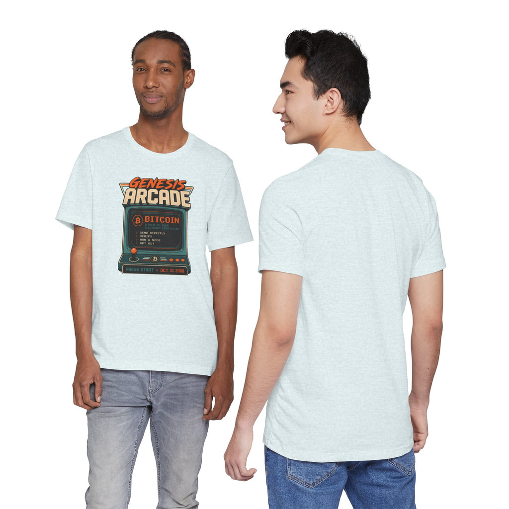 Bitcoin Genesis Block Retro Arcade T-Shirt | Bella Canvas 3001