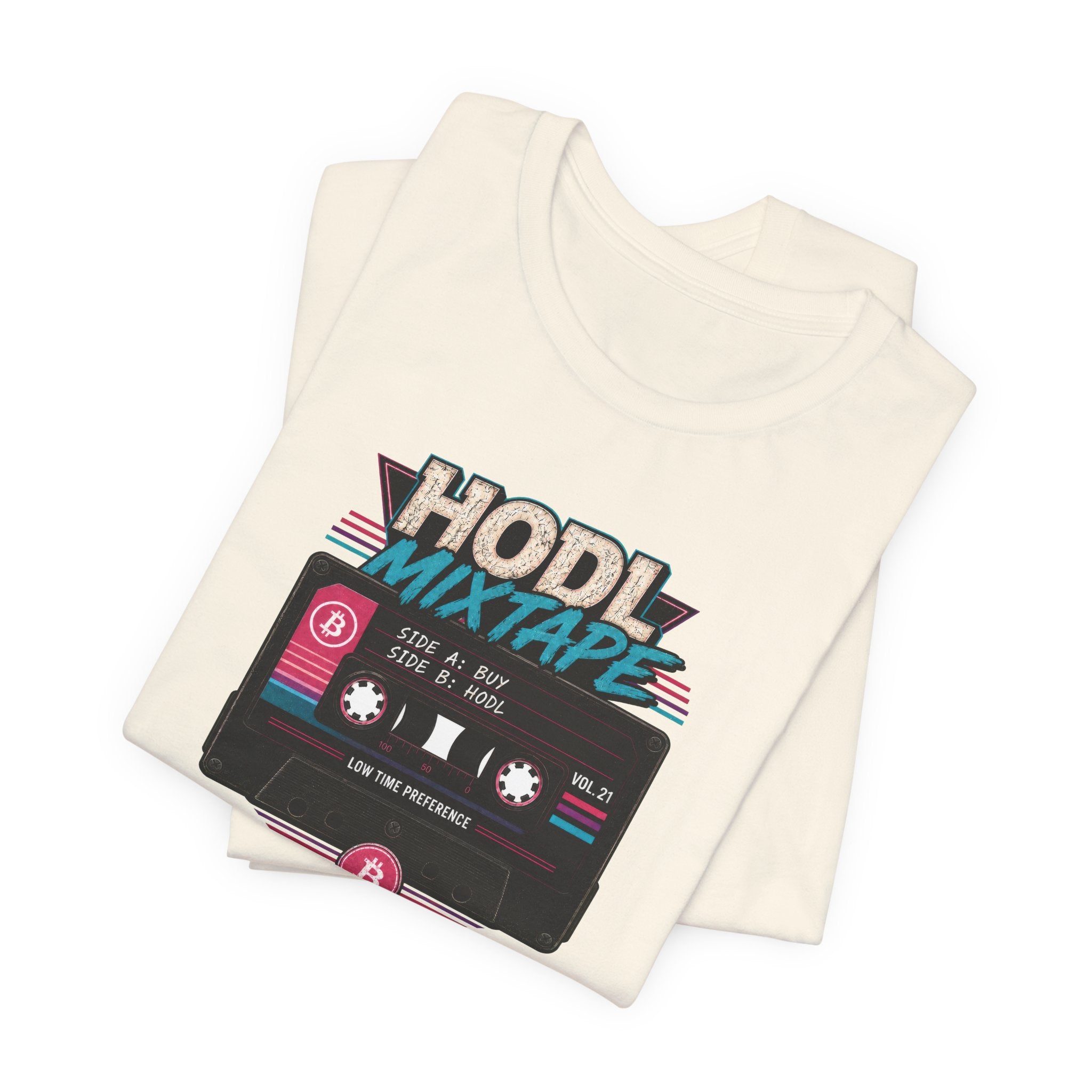 HODL Mixtape Cassette T-Shirt | Bitcoin Low Time Preference retro design Tee | Bella Canvas 3001