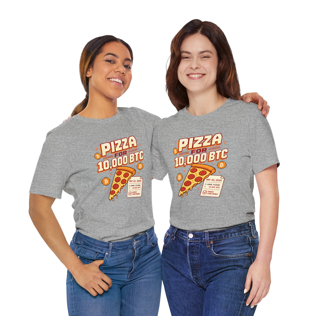 Pizza for 10,000 BTC T-Shirt | Bitcoin Pizza Day Tee | Bella Canvas 3001