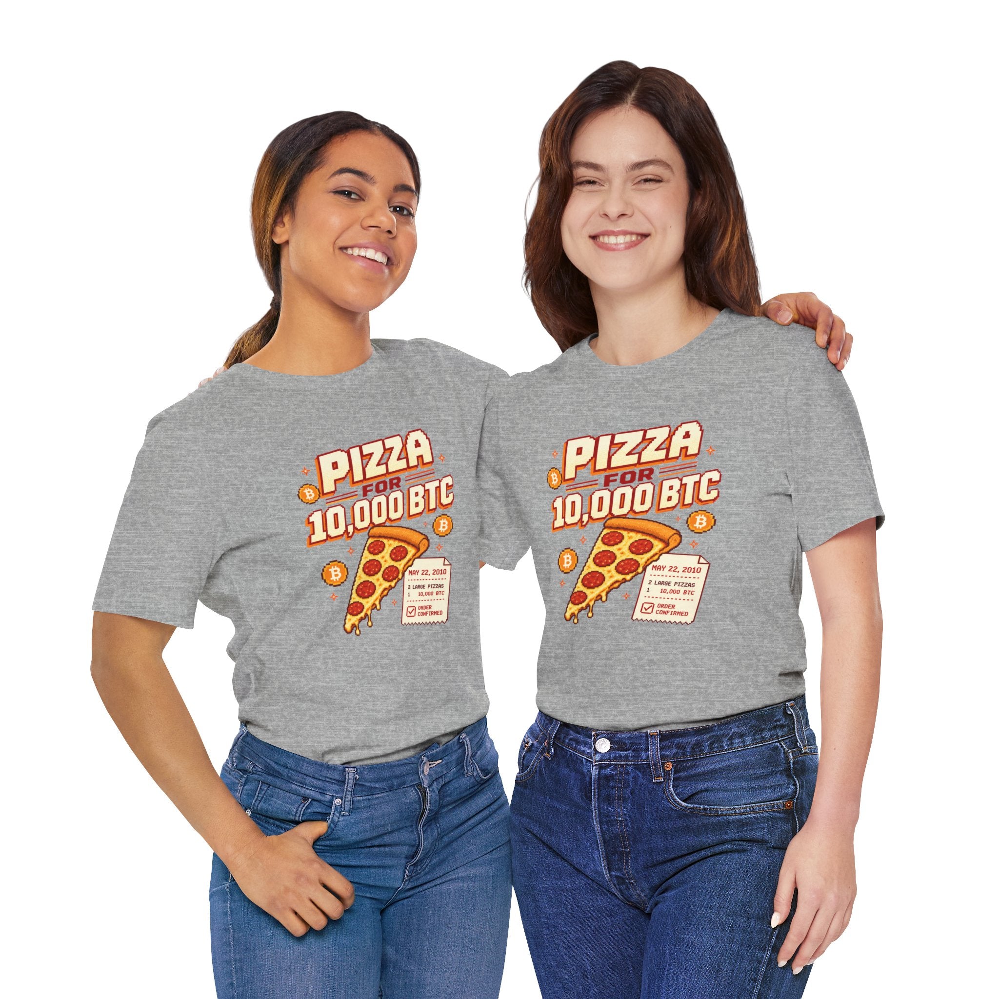 Pizza for 10,000 BTC T-Shirt | Bitcoin Pizza Day Tee | Bella Canvas 3001