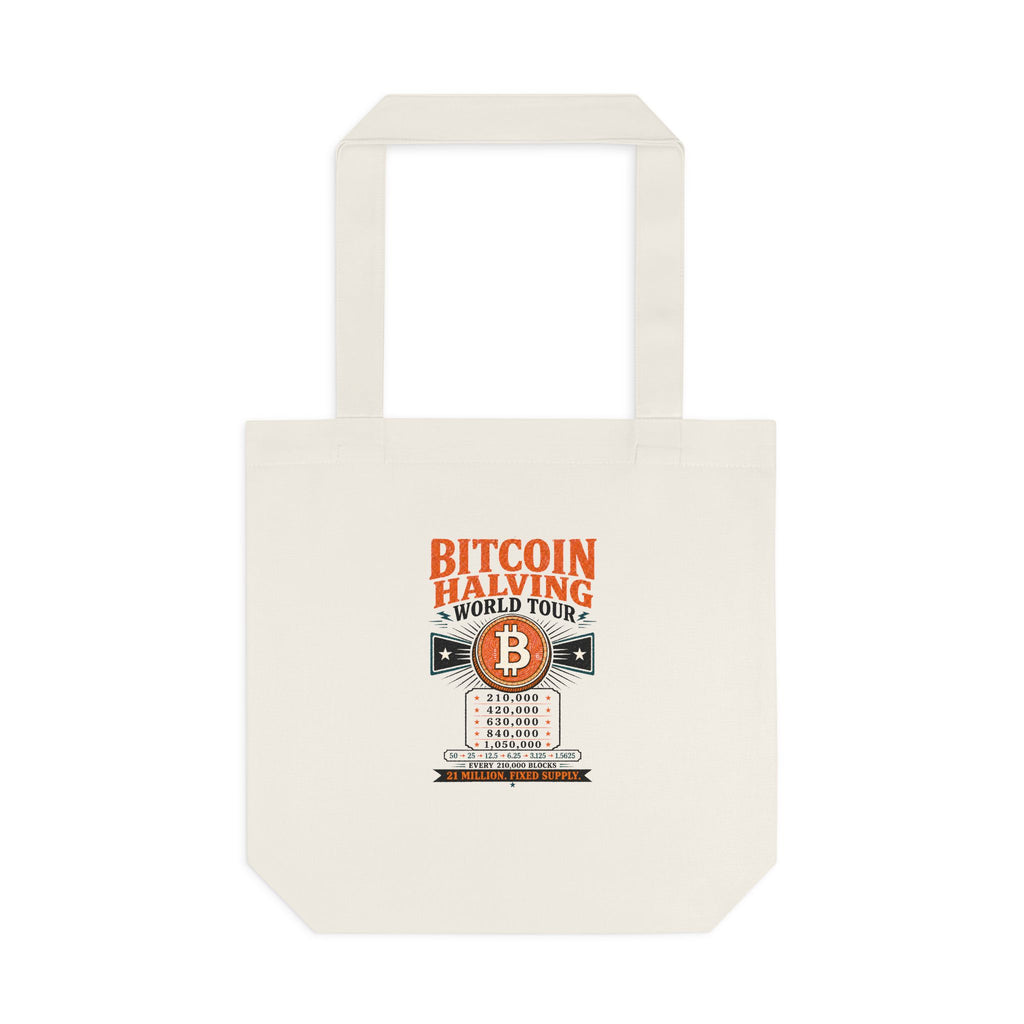 Bitcoin Halving World Tour Tote Bag | Bitcoin Cotton Canvas Tote
