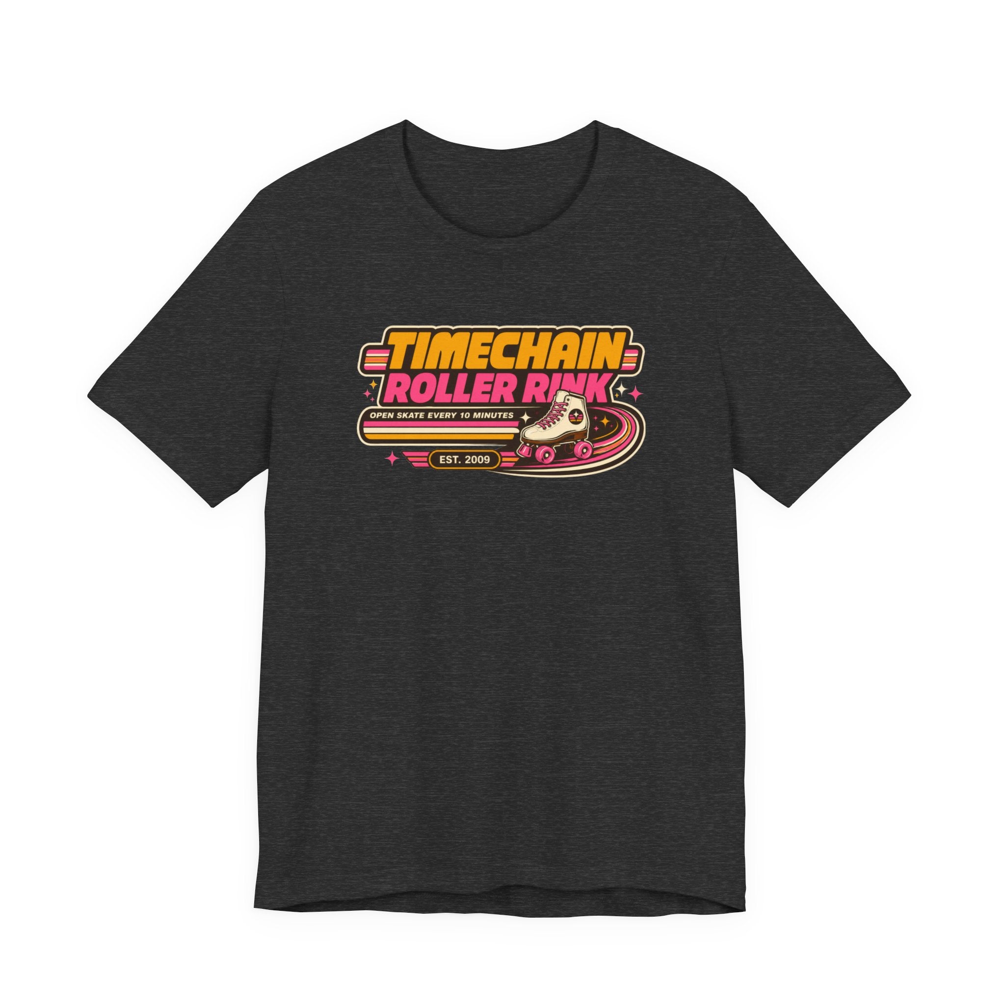 Incognito Timechain Roller Rink Bitcoin graphic tee | Retro roller skate design 