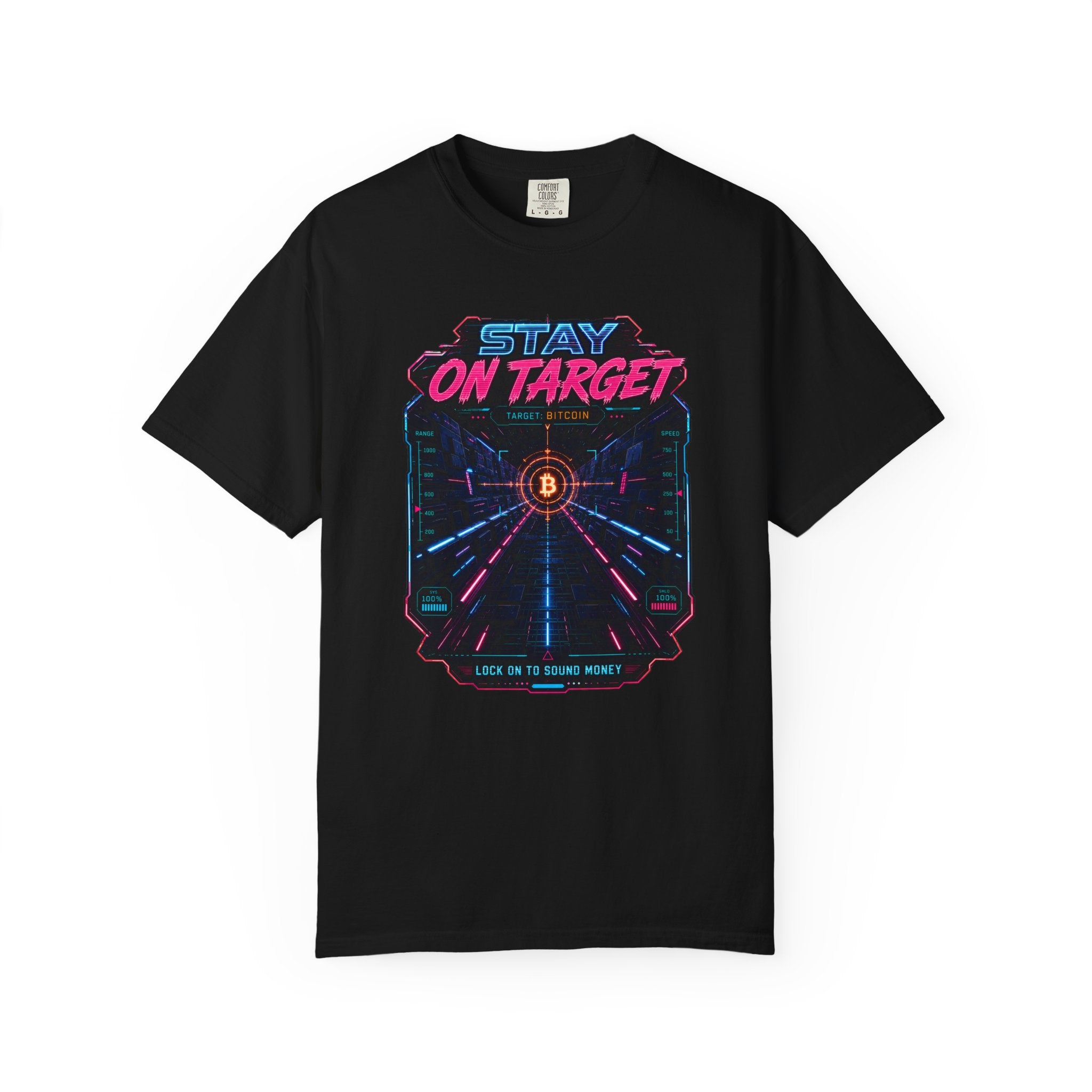 Stay On Target Bitcoin Heavyweight Retro Sound Money Graphic Tee | Comfort Colors 1717