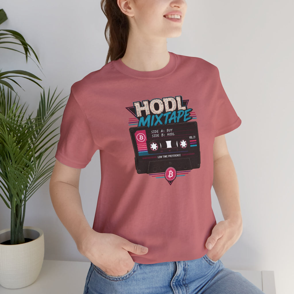 HODL Mixtape Cassette T-Shirt | Bitcoin Low Time Preference retro design Tee | Bella Canvas 3001