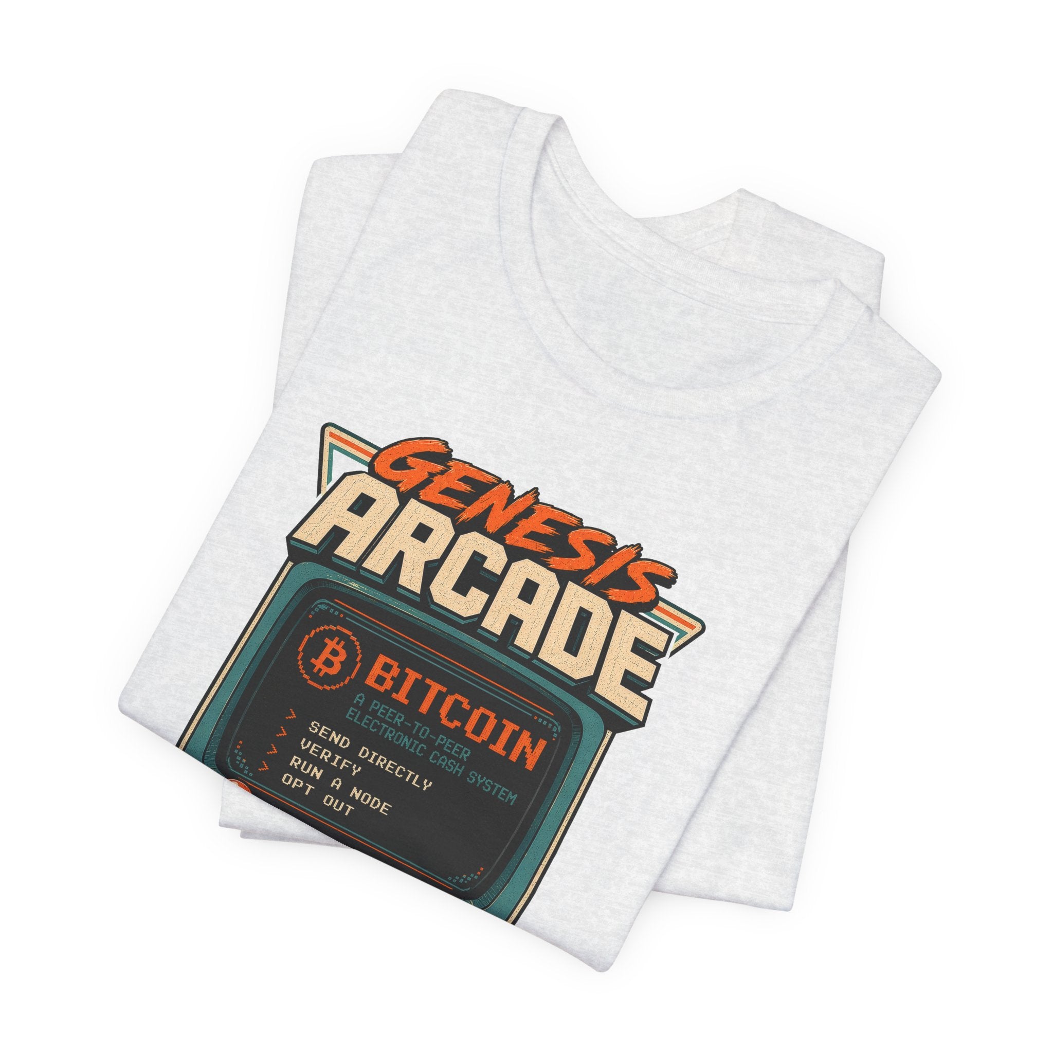 Bitcoin Genesis Block Retro Arcade T-Shirt | Bella Canvas 3001