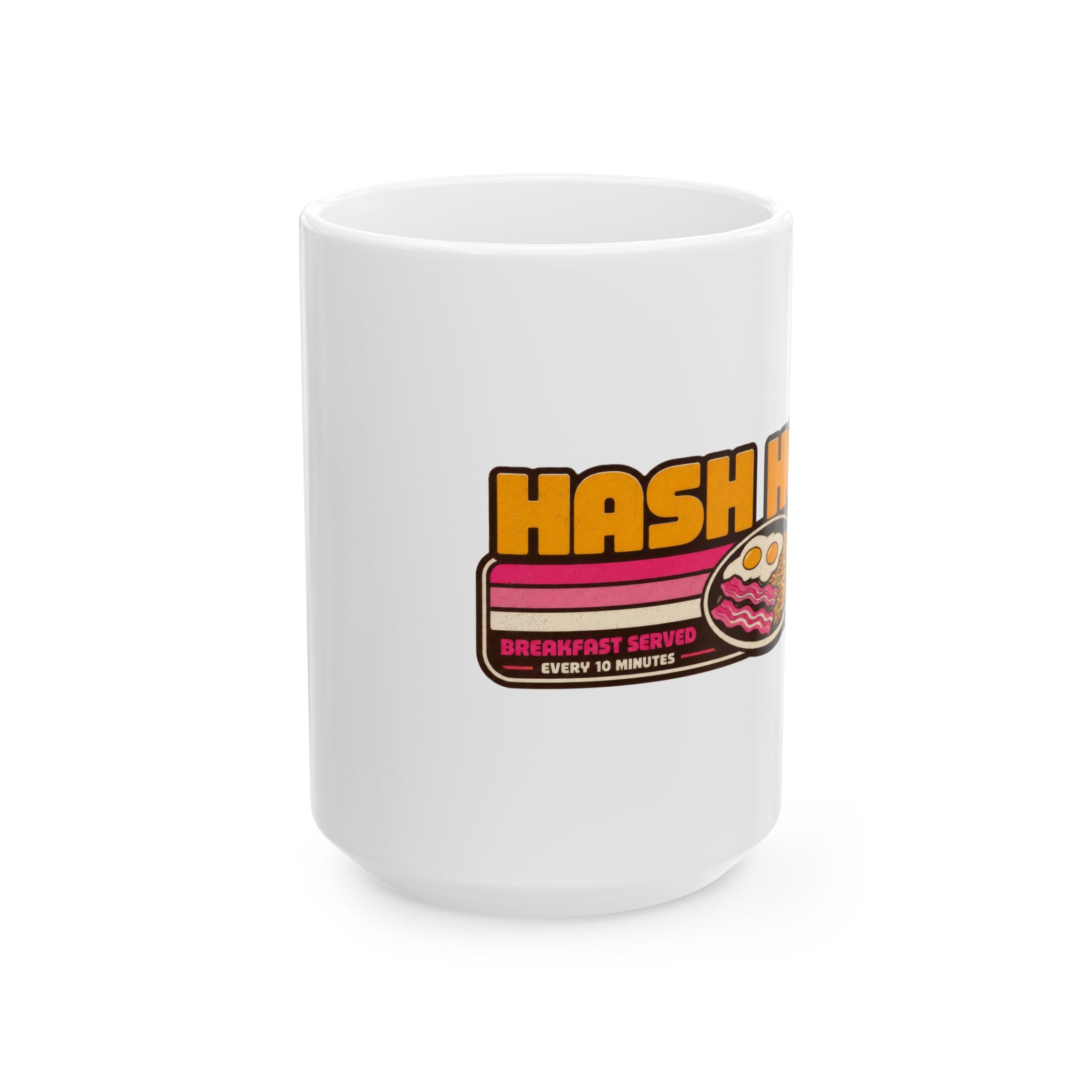 Hash House Retro Breakfast Logo Mug | Breakfast Served Every 10 Minutes | 11oz and 15 oz