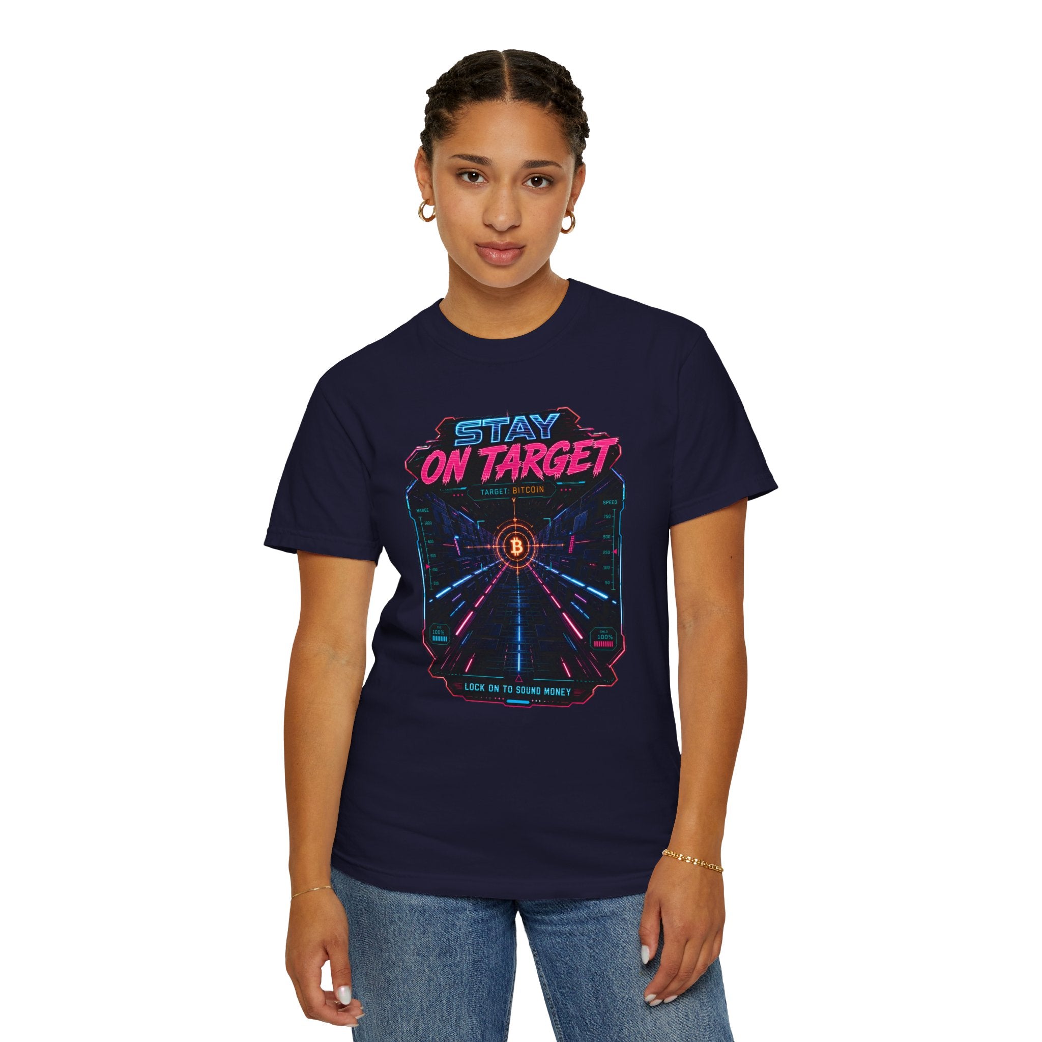 Stay On Target Bitcoin Heavyweight Graphic Tee | Comfort Colors 1717
