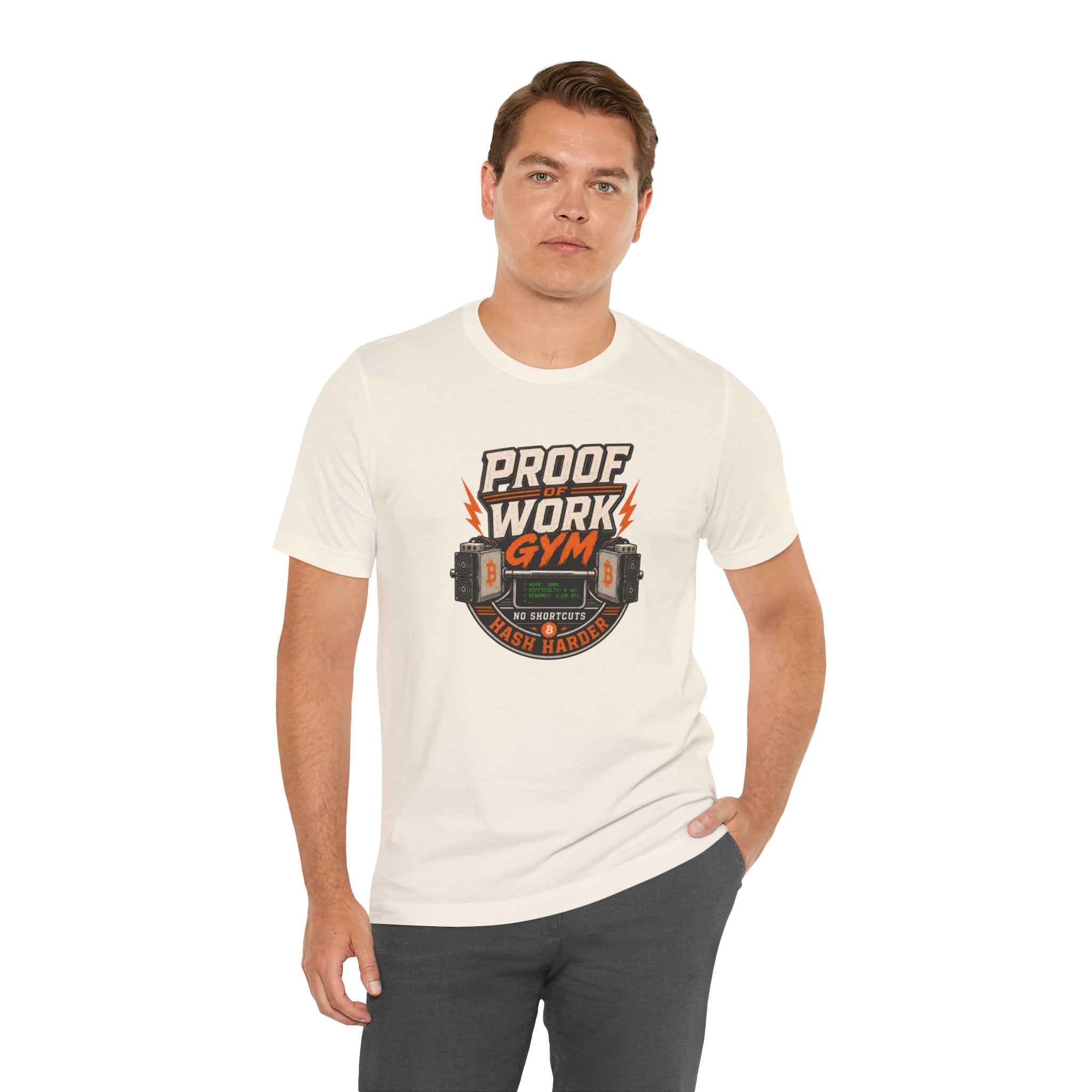 Proof of Work Bitcoin Mining Gym Tee | Bella Canvas 3001