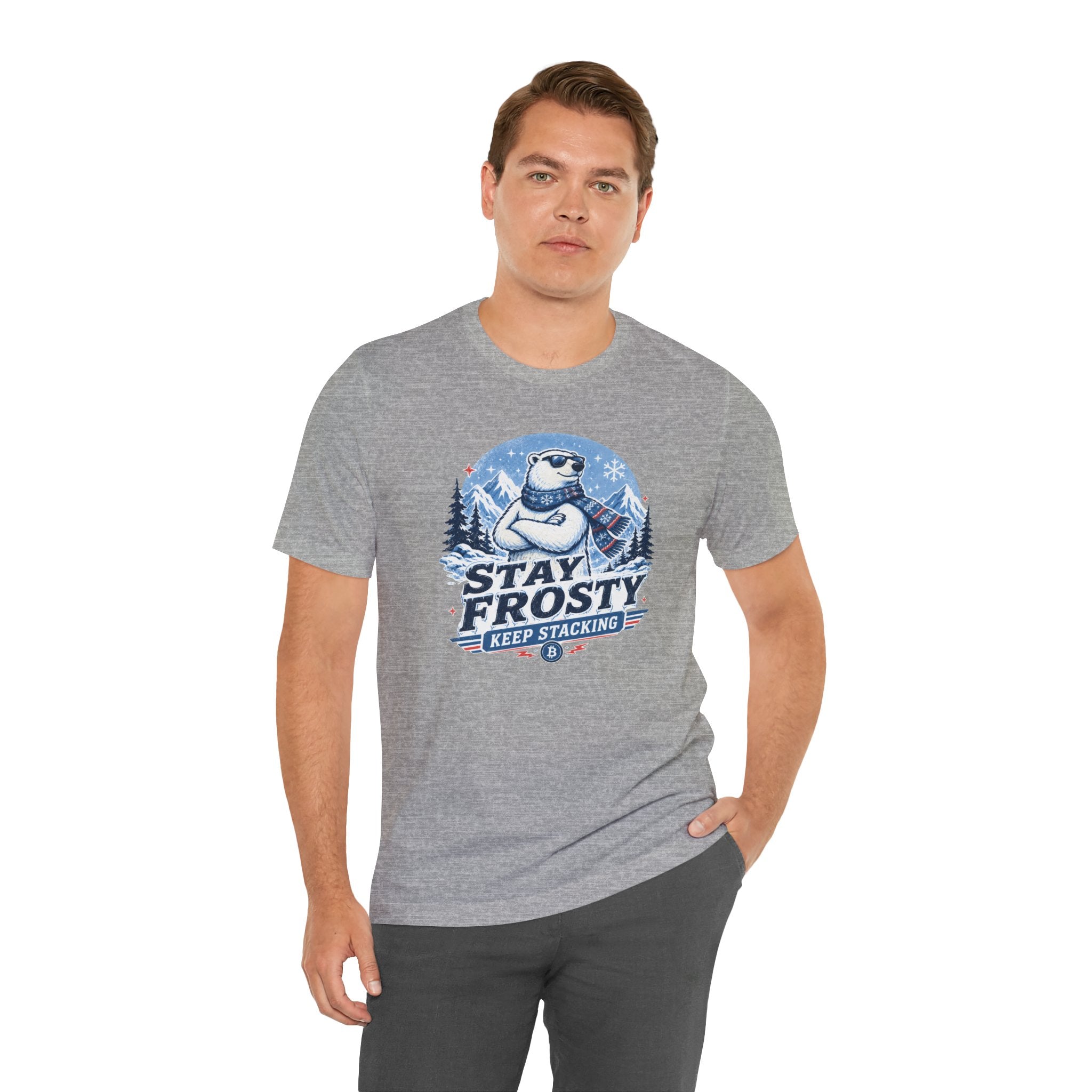 Stay Frosty, Keep Stacking Bitcoin T-Shirt | Bella Canvas 3001