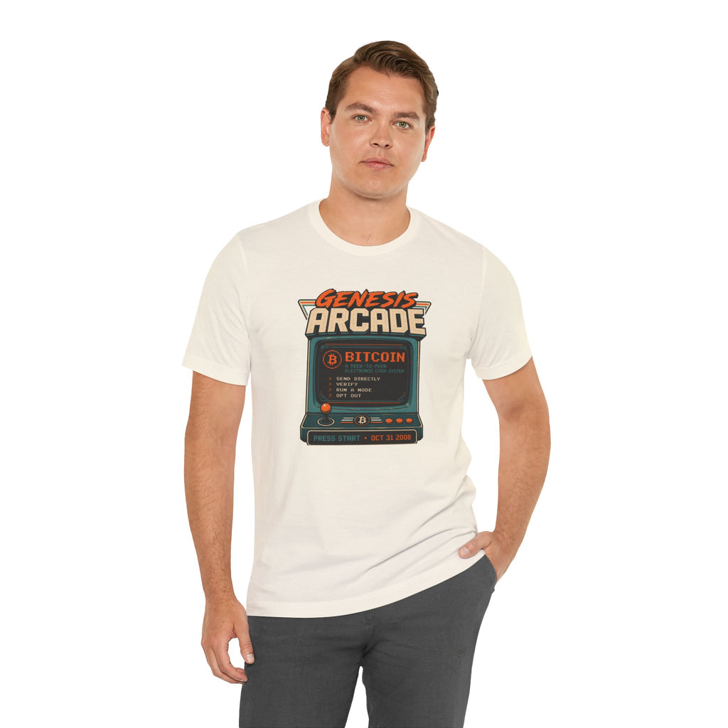 Bitcoin Genesis Block Retro Arcade T-Shirt | Bella Canvas 3001