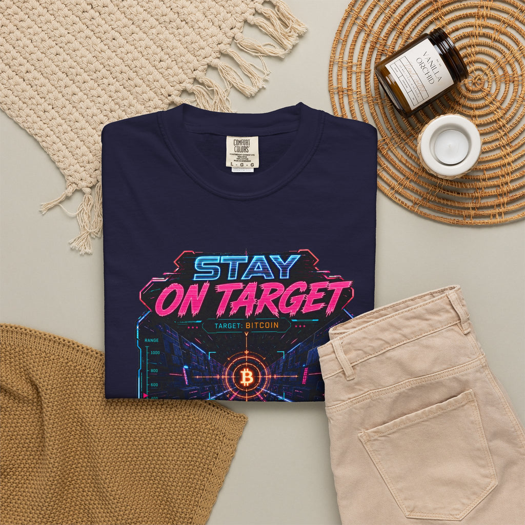 Stay On Target Bitcoin Heavyweight Graphic Tee | Comfort Colors 1717