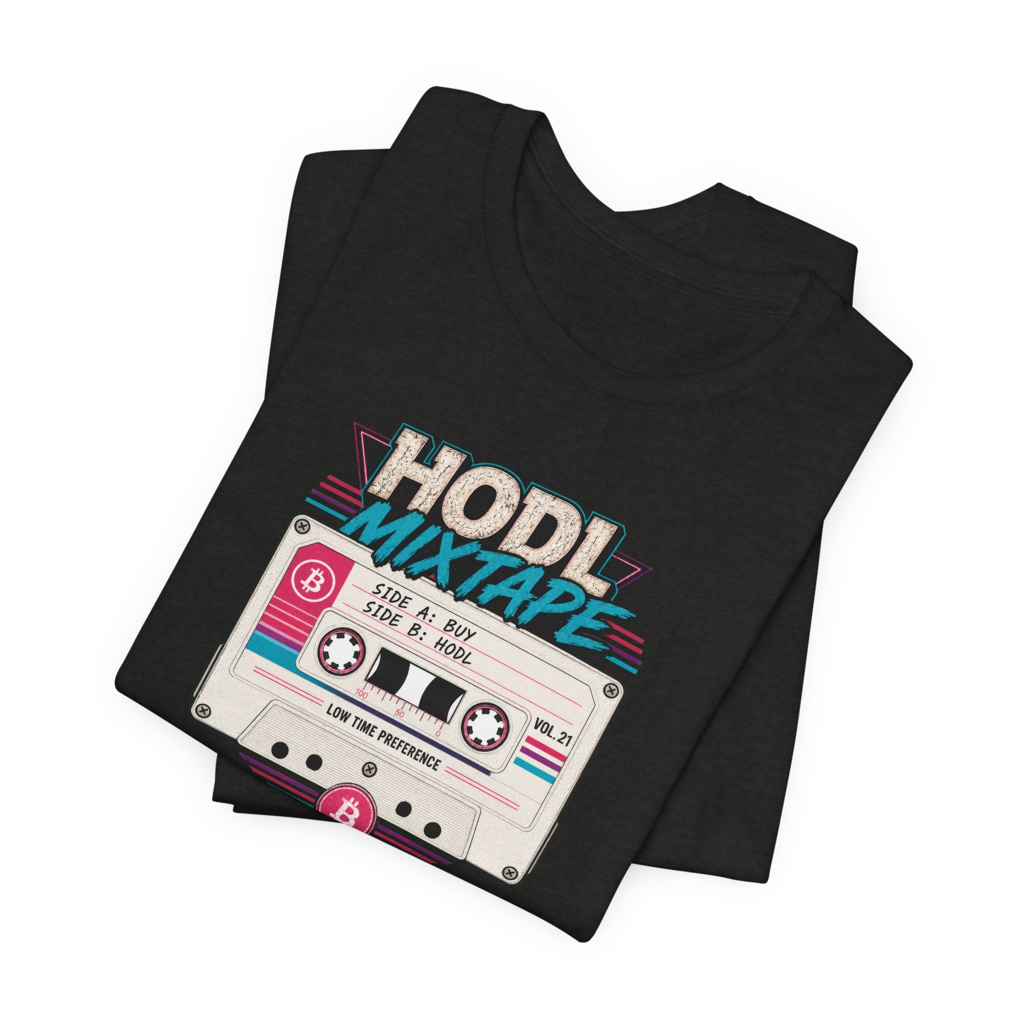HODL Mixtape Cassette T-Shirt | Bitcoin Low Time Preference retro design Tee | Bella Canvas 3001