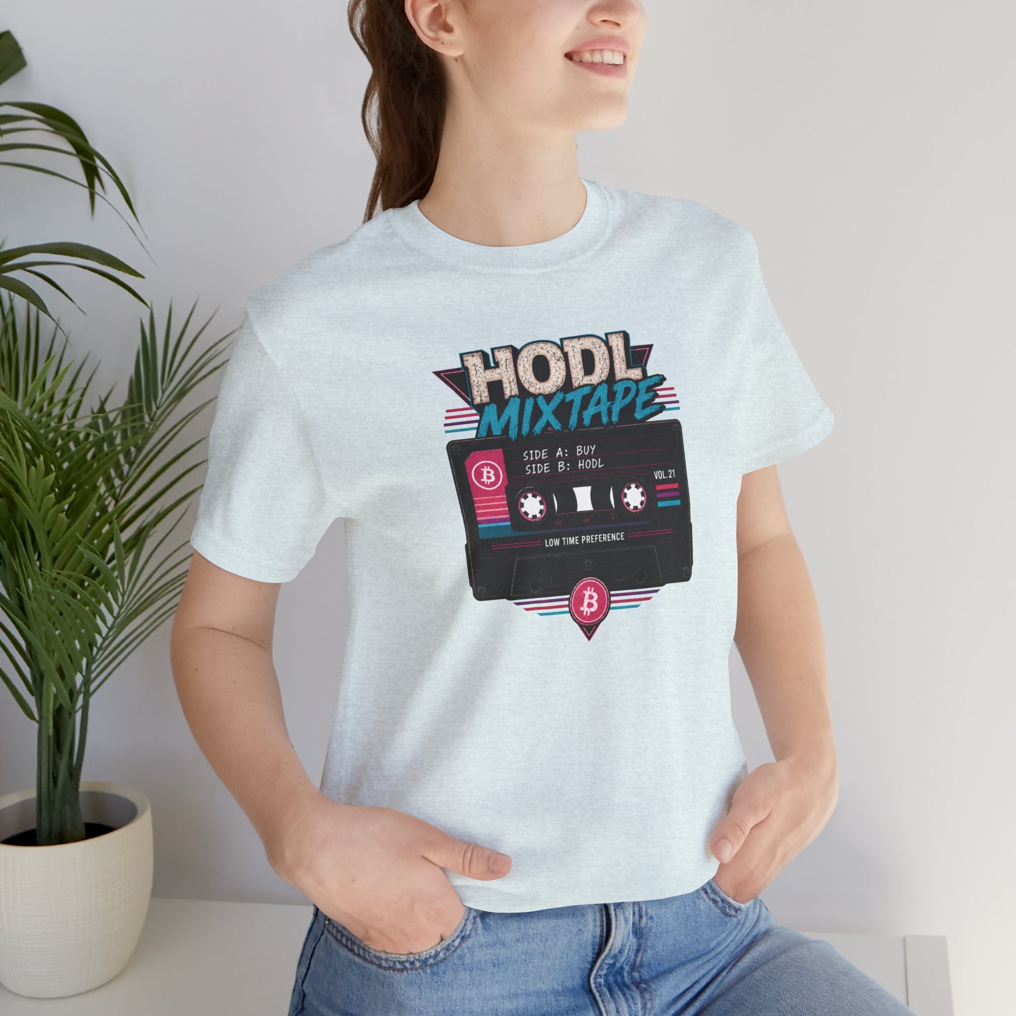 HODL Mixtape Cassette T-Shirt | Bitcoin Low Time Preference retro design Tee | Bella Canvas 3001