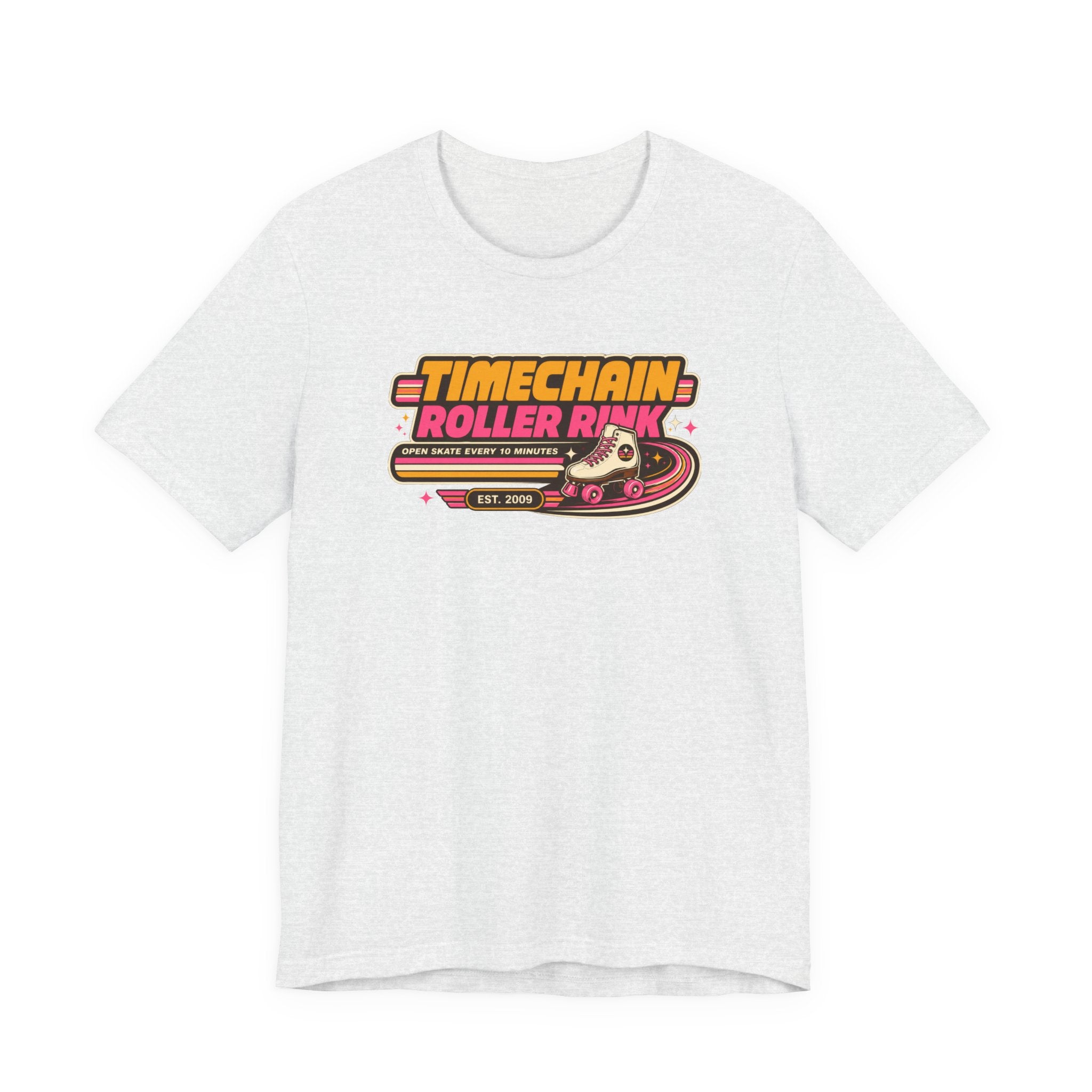 Incognito Timechain Roller Rink Bitcoin graphic tee | Retro roller skate design 