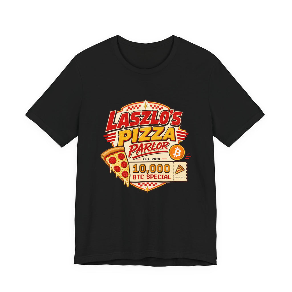 Laszlo's Pizza Parlor 10,000 Bitcoin Pizza Day Tee | Bella Canvas 3001