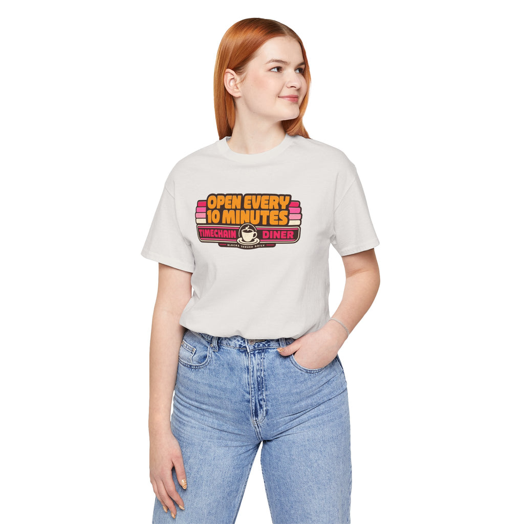 Incognito Open Every 10 Minutes Timechain Diner Tee | Retro Coffee T-Shirt | Bella Canvas 3001