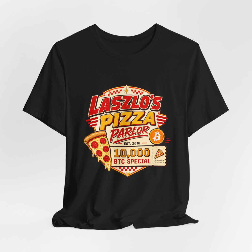 Laszlo's Pizza Parlor 10,000 Bitcoin Pizza Day Tee | Bella Canvas 3001