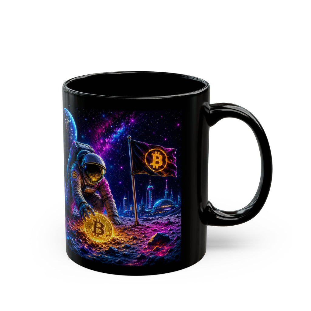 Bitcoin Astronaut Mug | Black Ceramic Coffee Cup