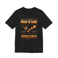 Proof of Work Stack Sats T-Shirt | Retro Pixel Bitcoin Miner Tee | Bella Canvas 3001