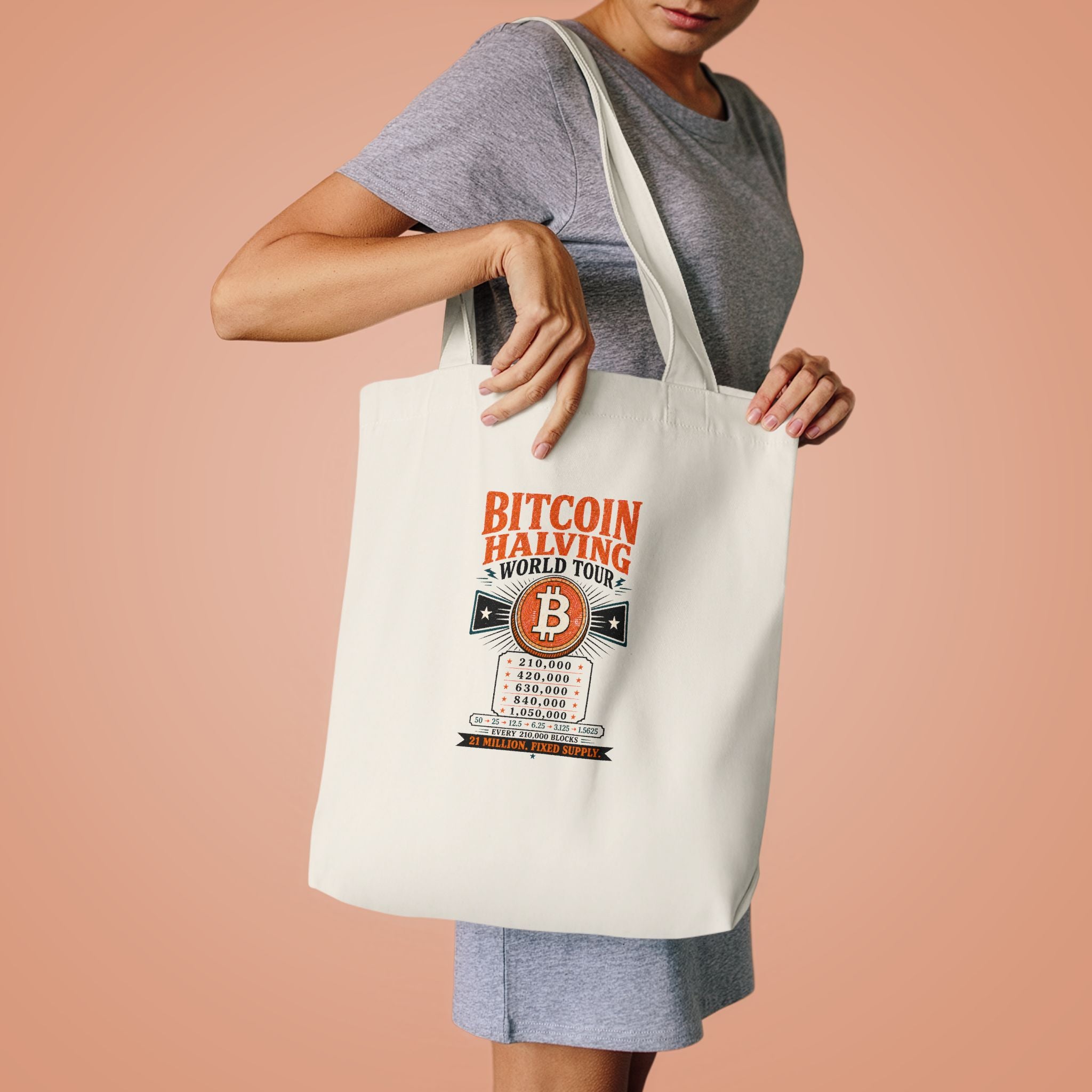 Bitcoin Halving World Tour Tote Bag | Bitcoin Cotton Canvas Tote