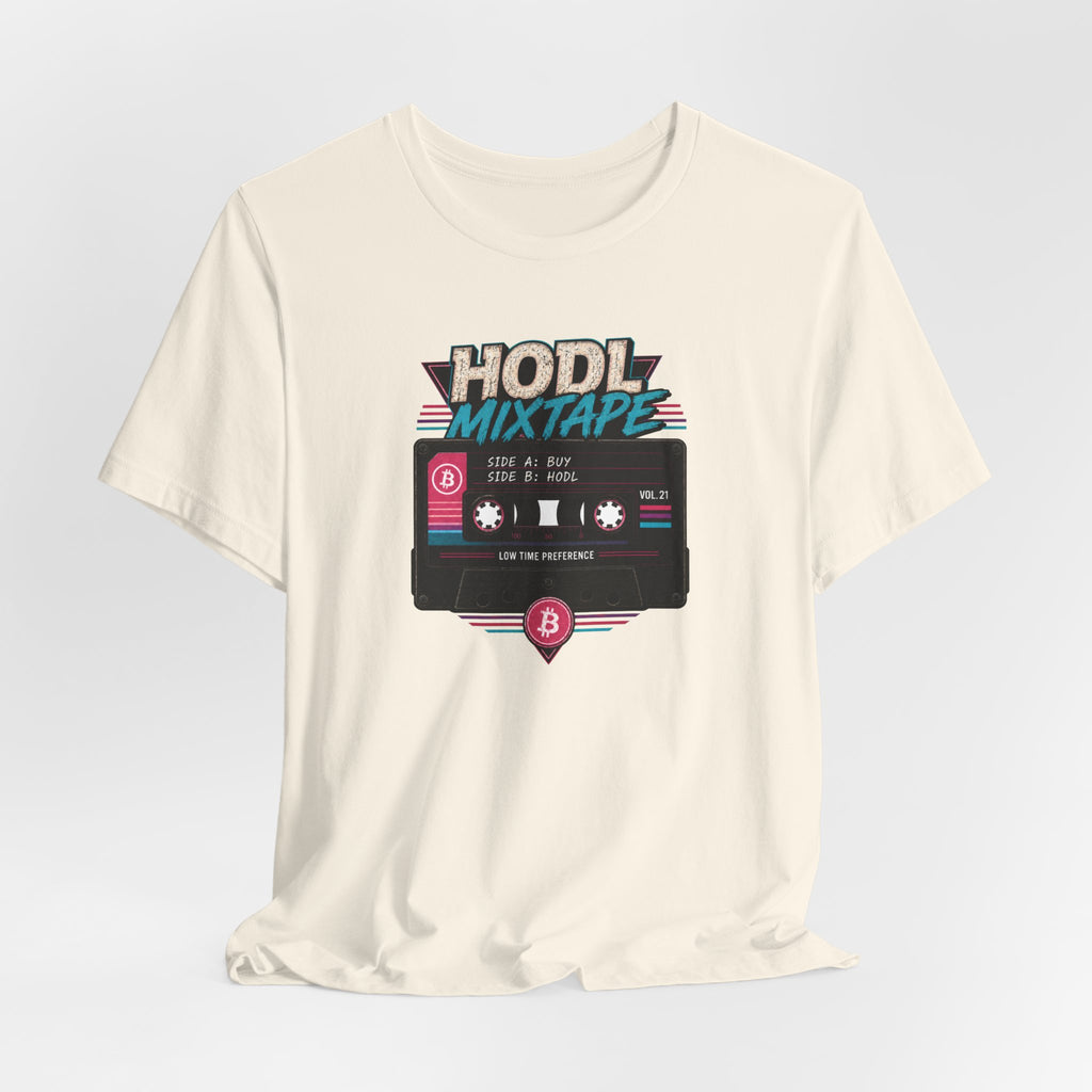 HODL Mixtape Cassette T-Shirt | Bitcoin Low Time Preference retro design Tee | Bella Canvas 3001